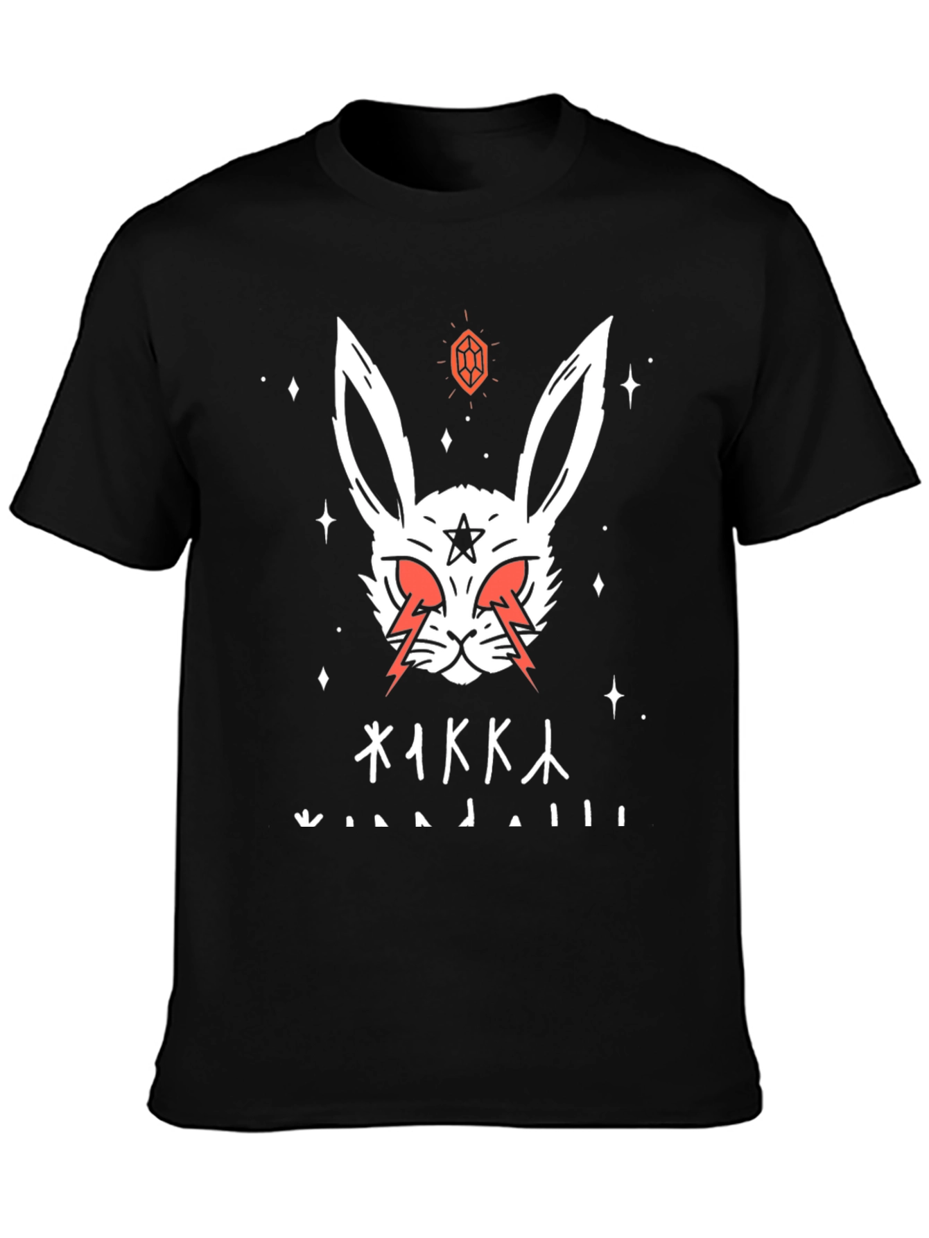 Occult Rabbit Graphic Tee - Black Cotton T-Shirt