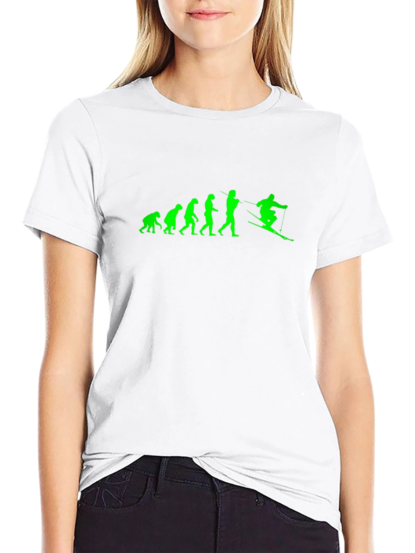 Evolution of Skiing T-Shirt - Black