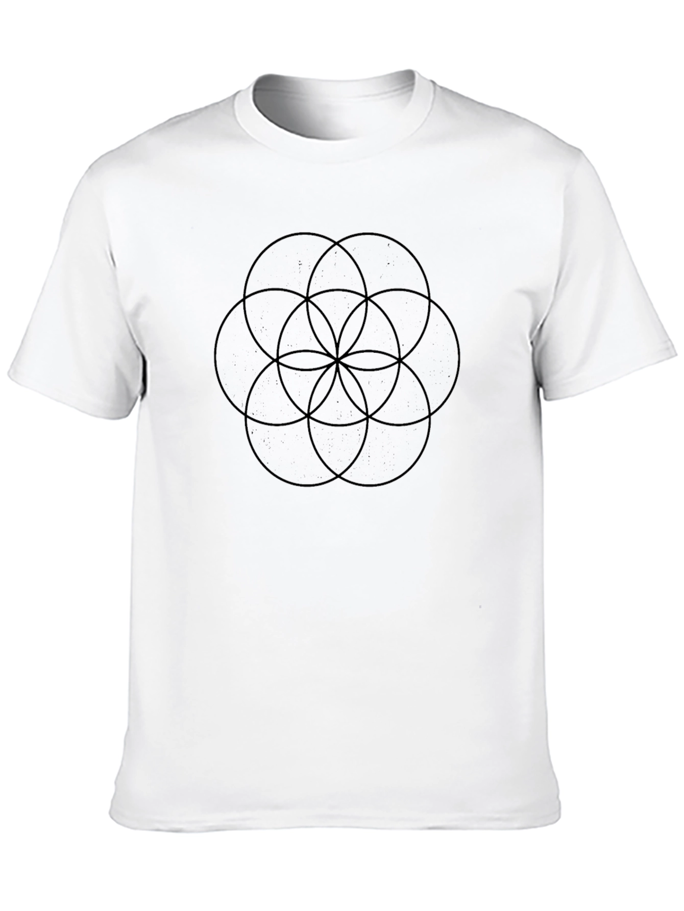 Black T-Shirt with Geometric Circle Design