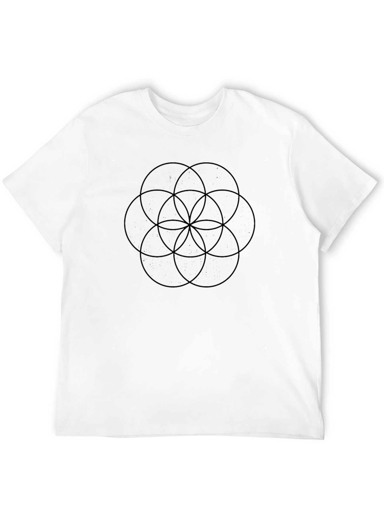 Black T-Shirt with Geometric Circle Design