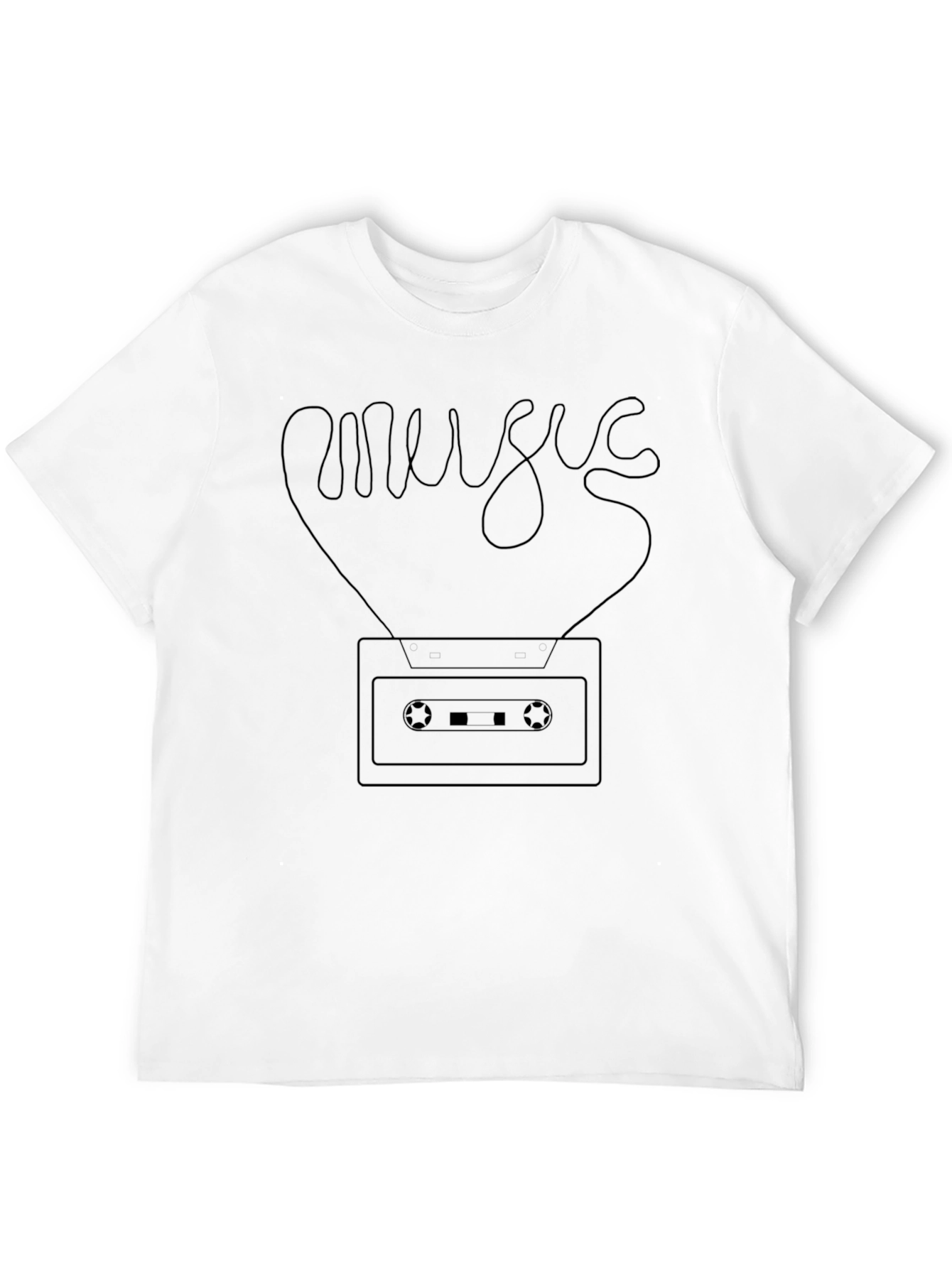 Retro Music Cassette Graphic Tee - Stylish Black Shirt