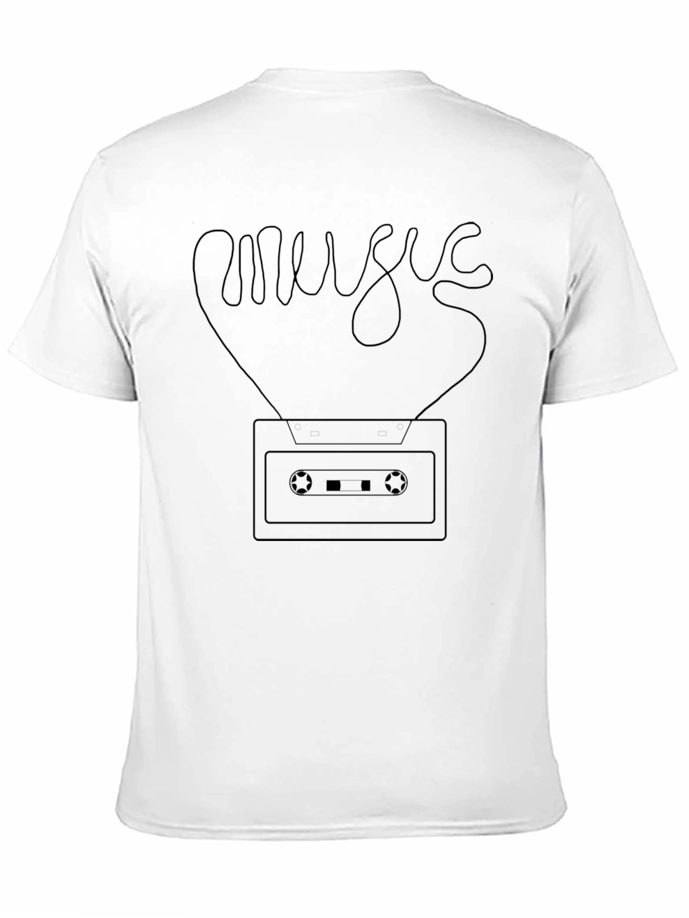 Retro Music Cassette Graphic Tee - Stylish Black Shirt