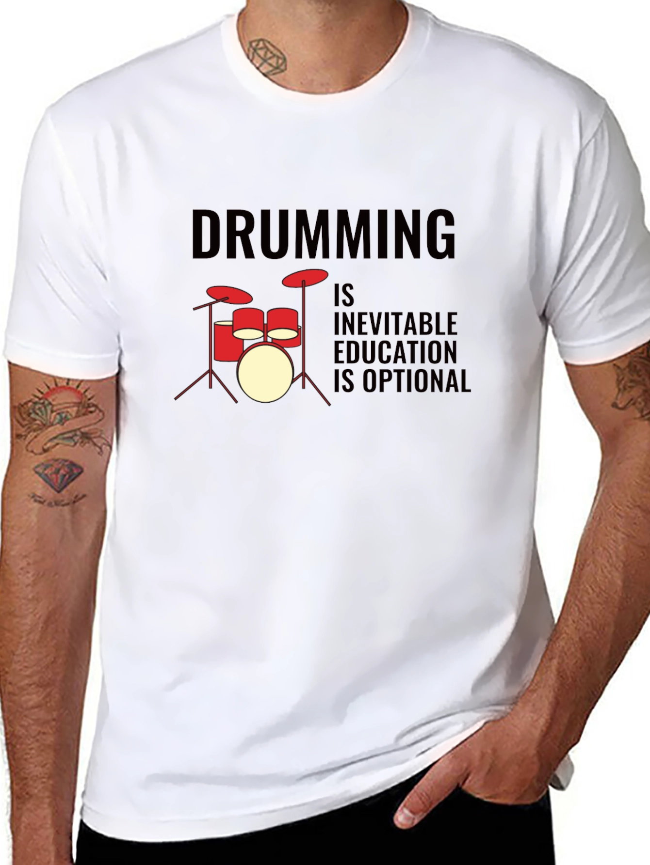 Drumming Inevitable T-Shirt - Music Lover Tee