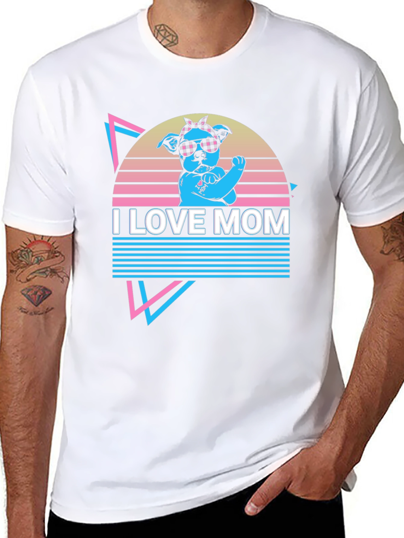 I Love Mom Graphic T-Shirt