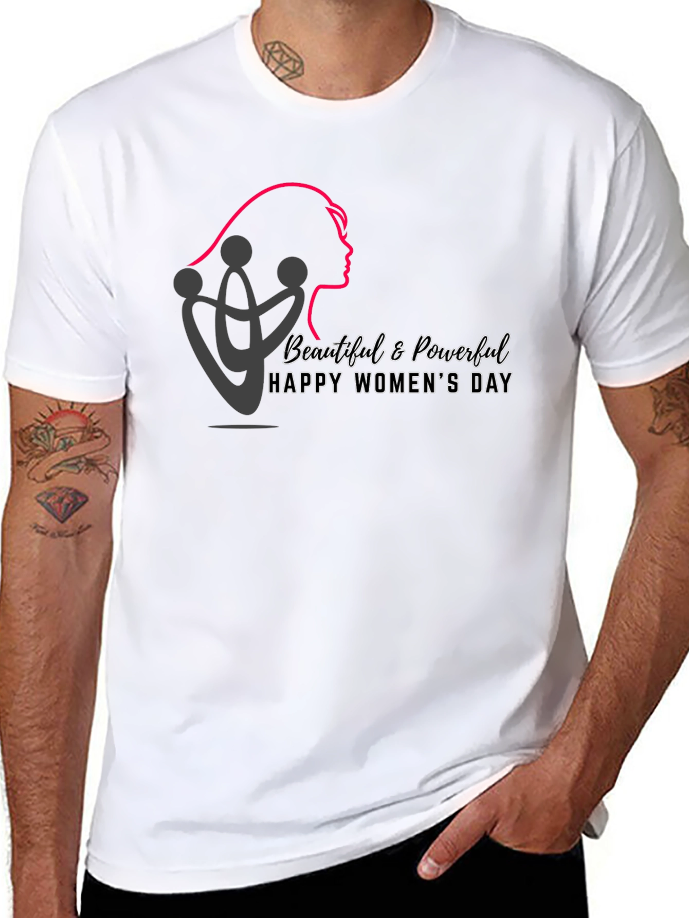 Womens Day T-Shirt - Beautiful & Powerful