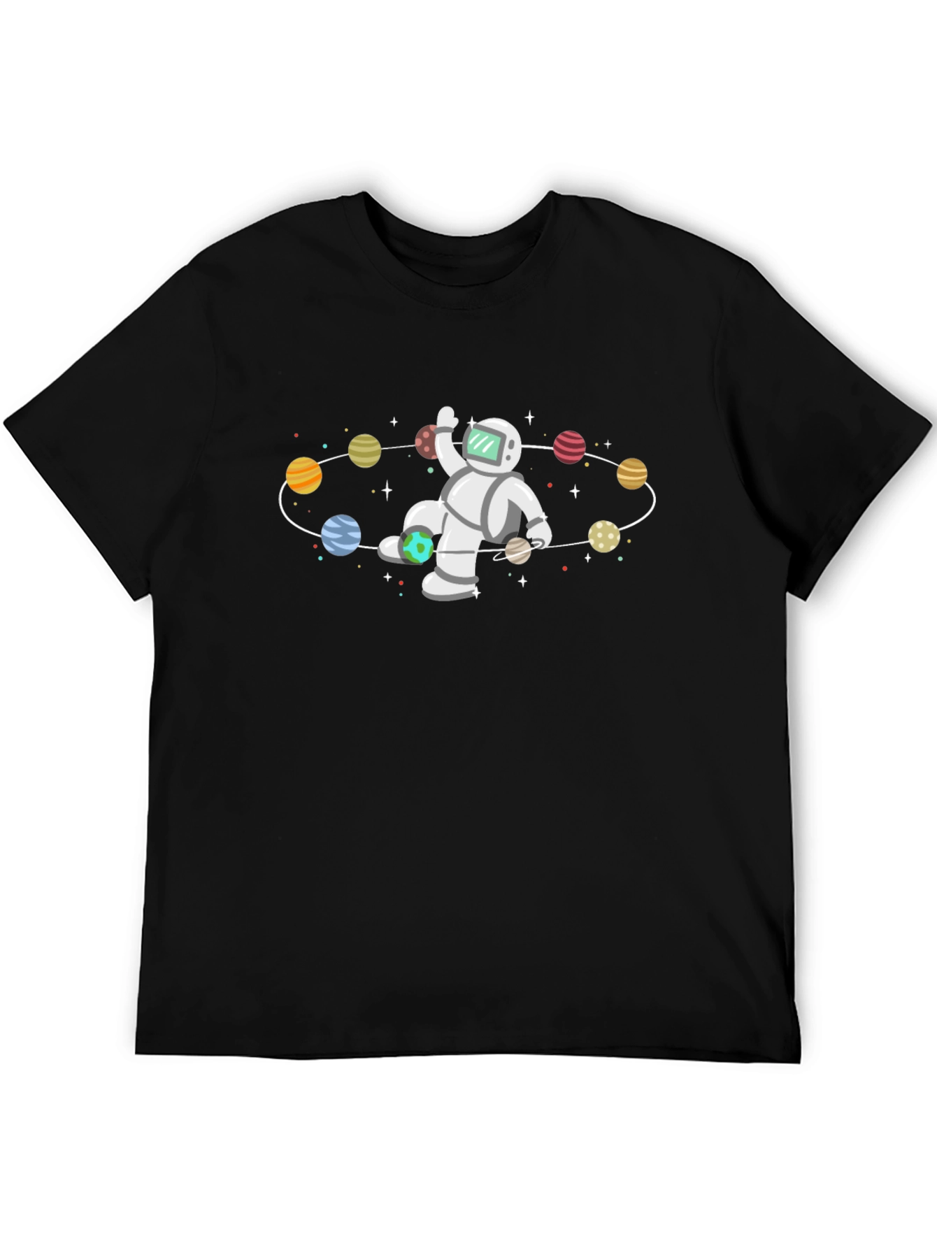 Astronaut Orbit T-Shirt - Space Planets Graphic Tee