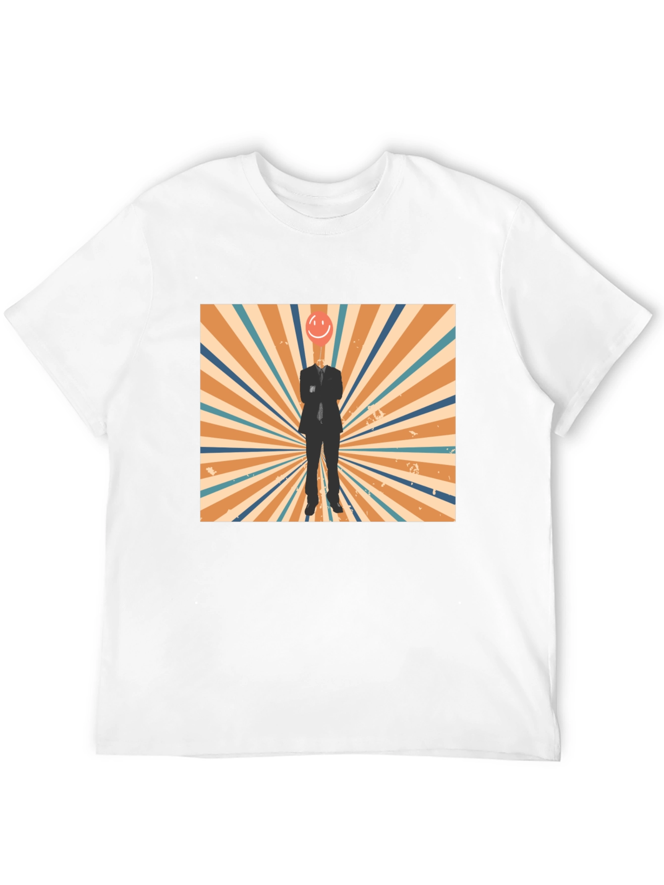 Retro Smiley Face Head T-Shirt