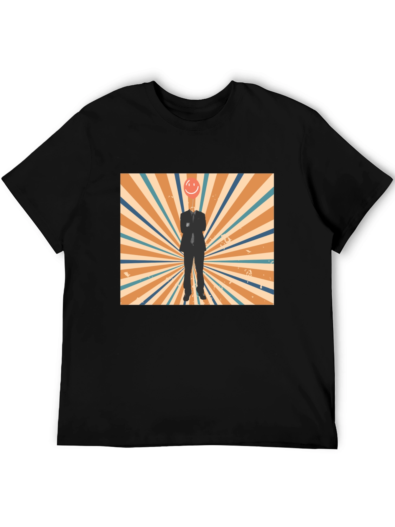 Retro Smiley Face Head T-Shirt