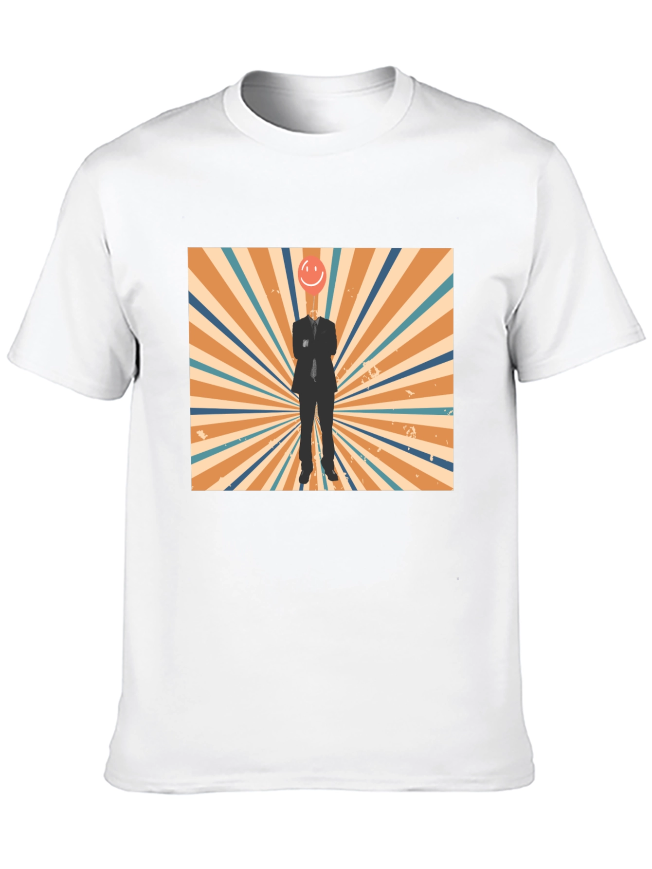 Retro Smiley Face Head T-Shirt