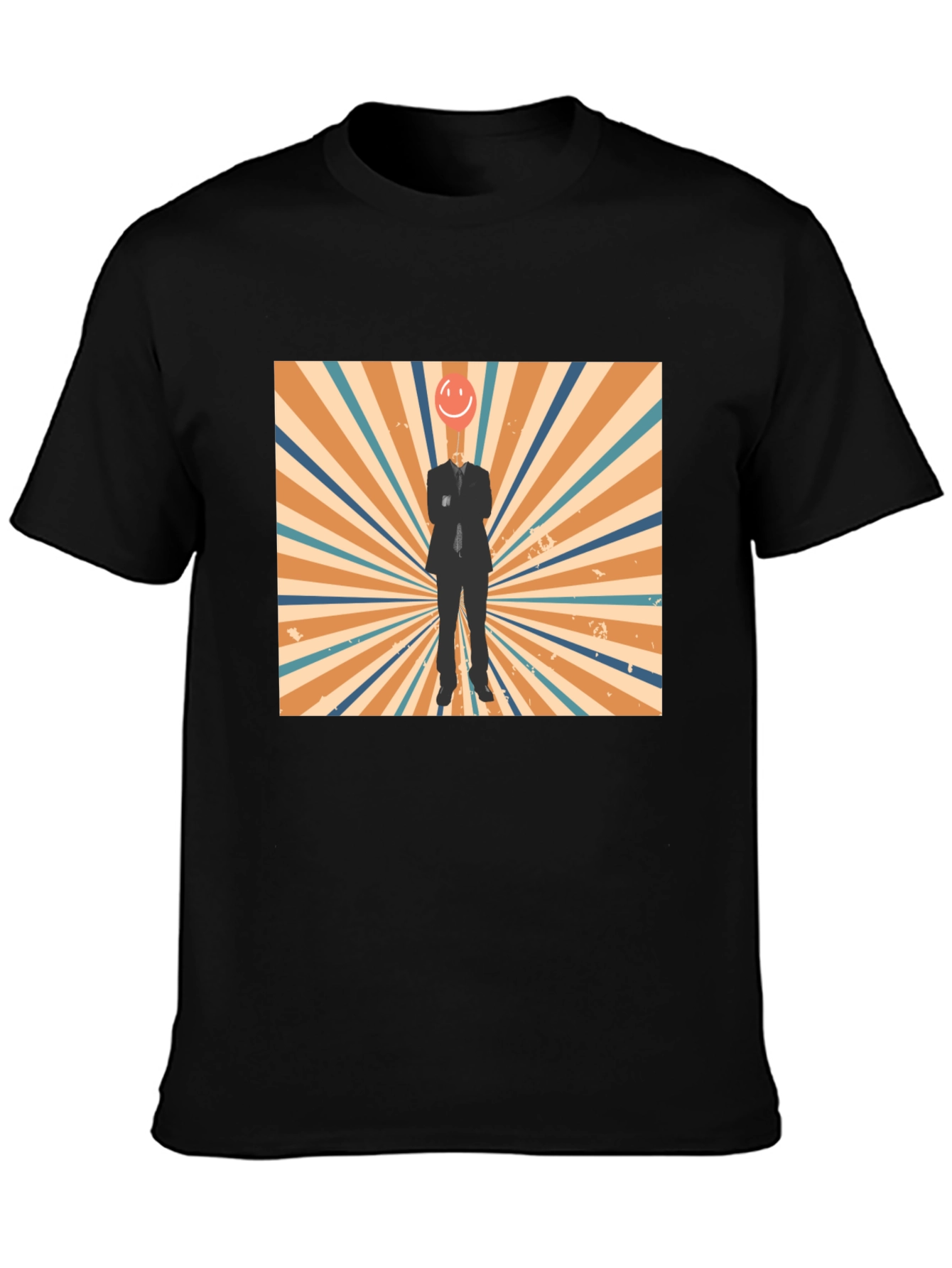 Retro Smiley Face Head T-Shirt