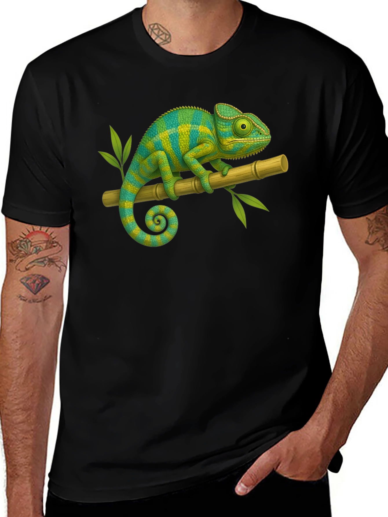 Chameleon Graphic Tee - Cool Reptile Design