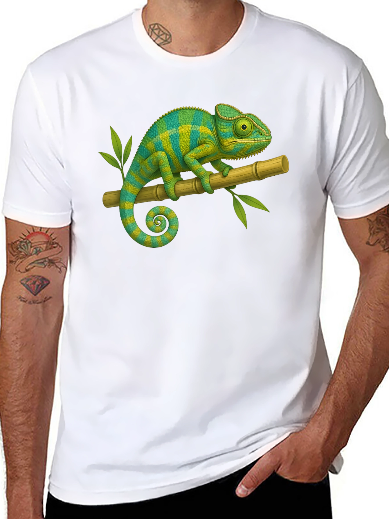 Chameleon Graphic Tee - Cool Reptile Design