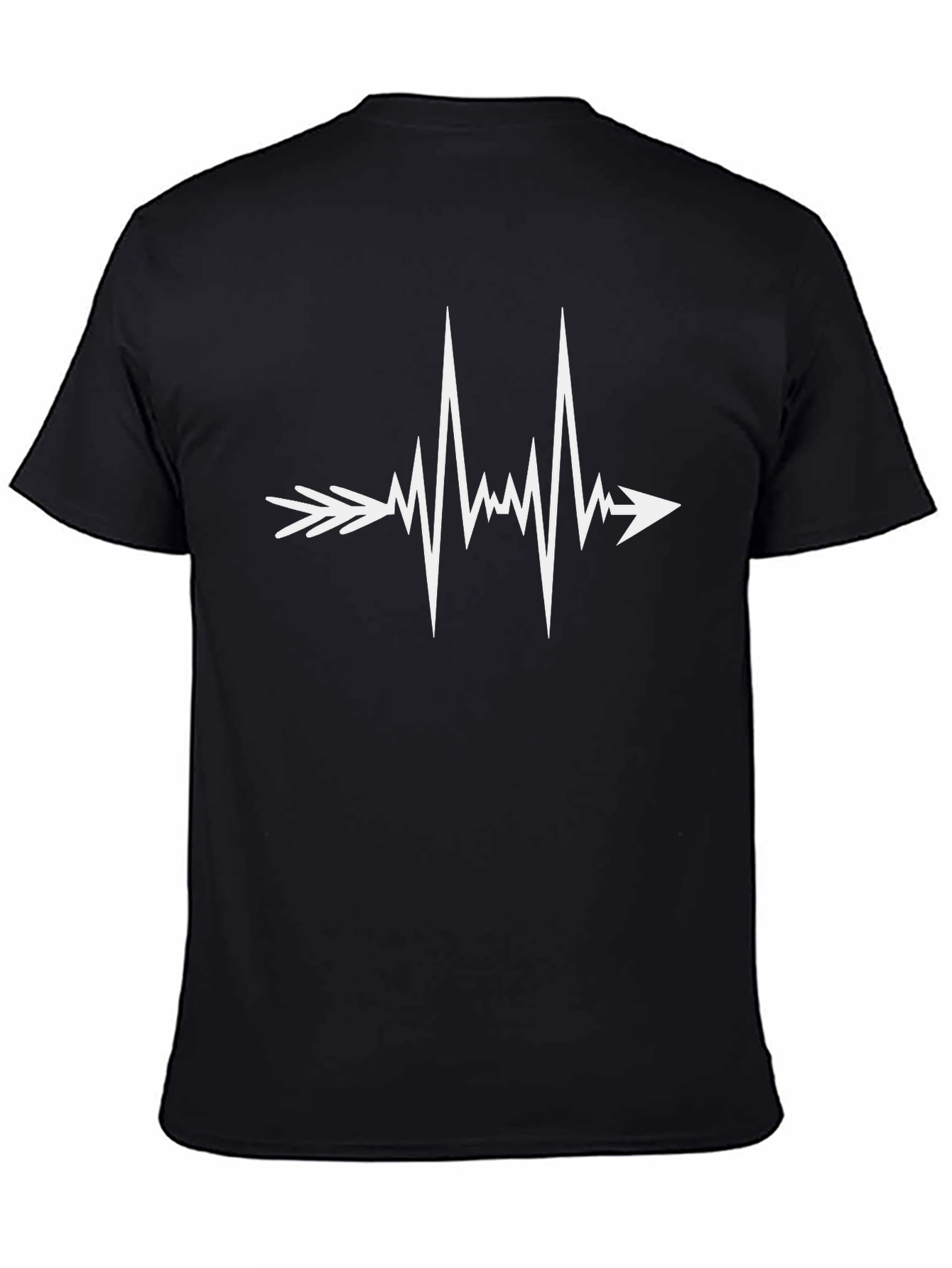 Heartbeat Arrow Graphic Tee - Stylish Black T-Shirt
