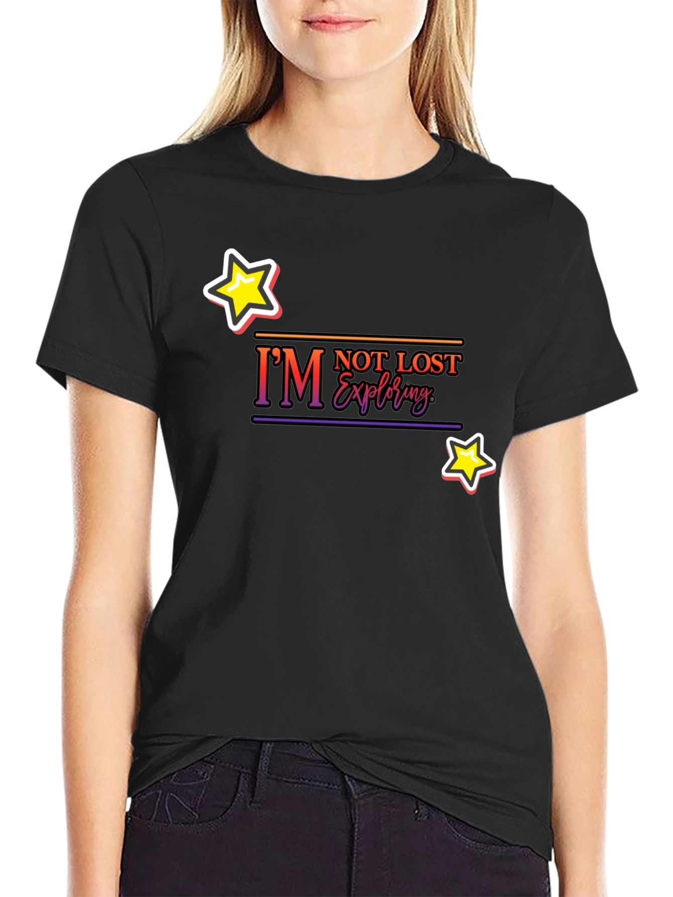 Im Not Lost Exploring Black T-Shirt