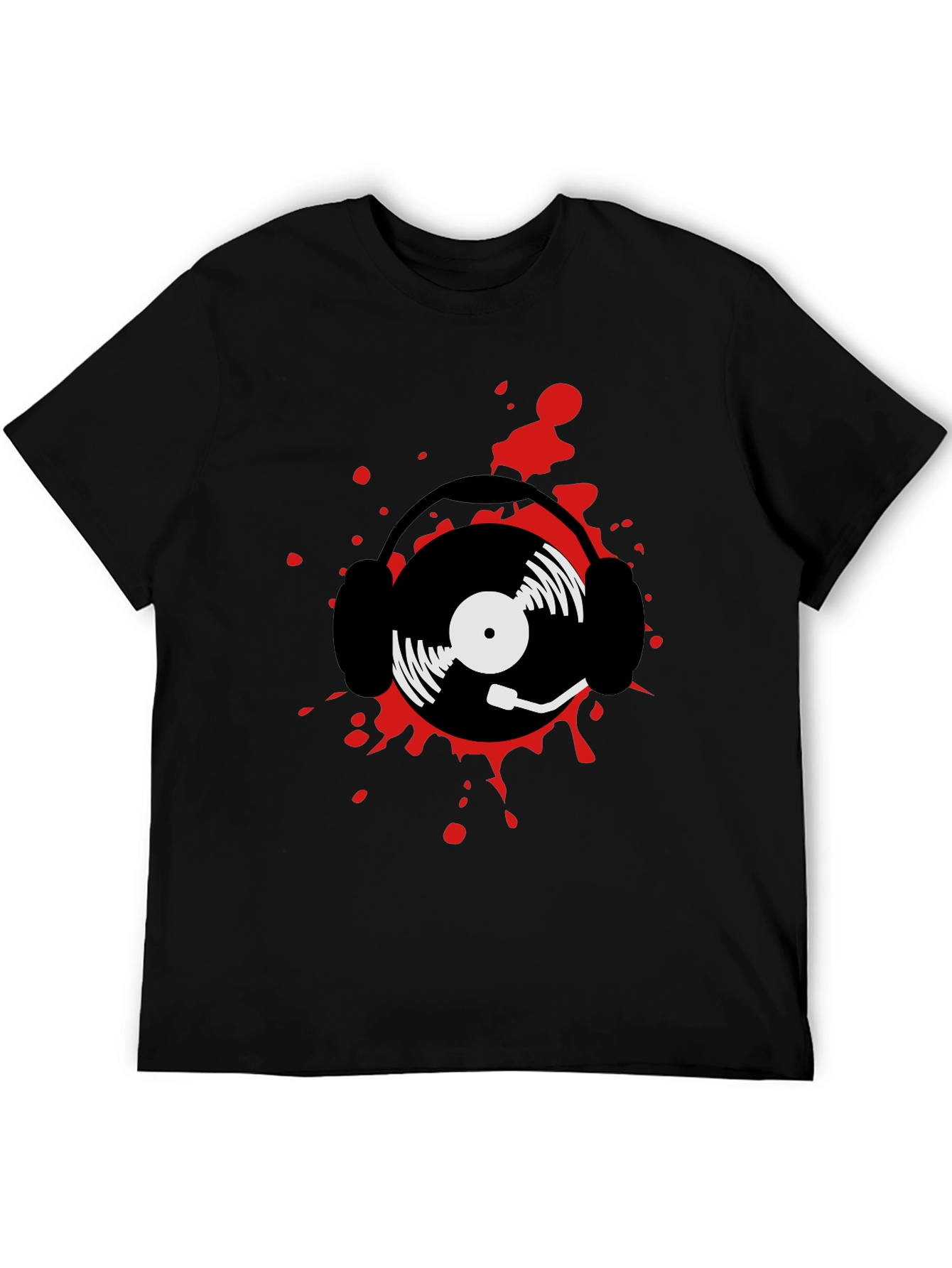 DJ Record and Headphone Graphic T-Shirt
