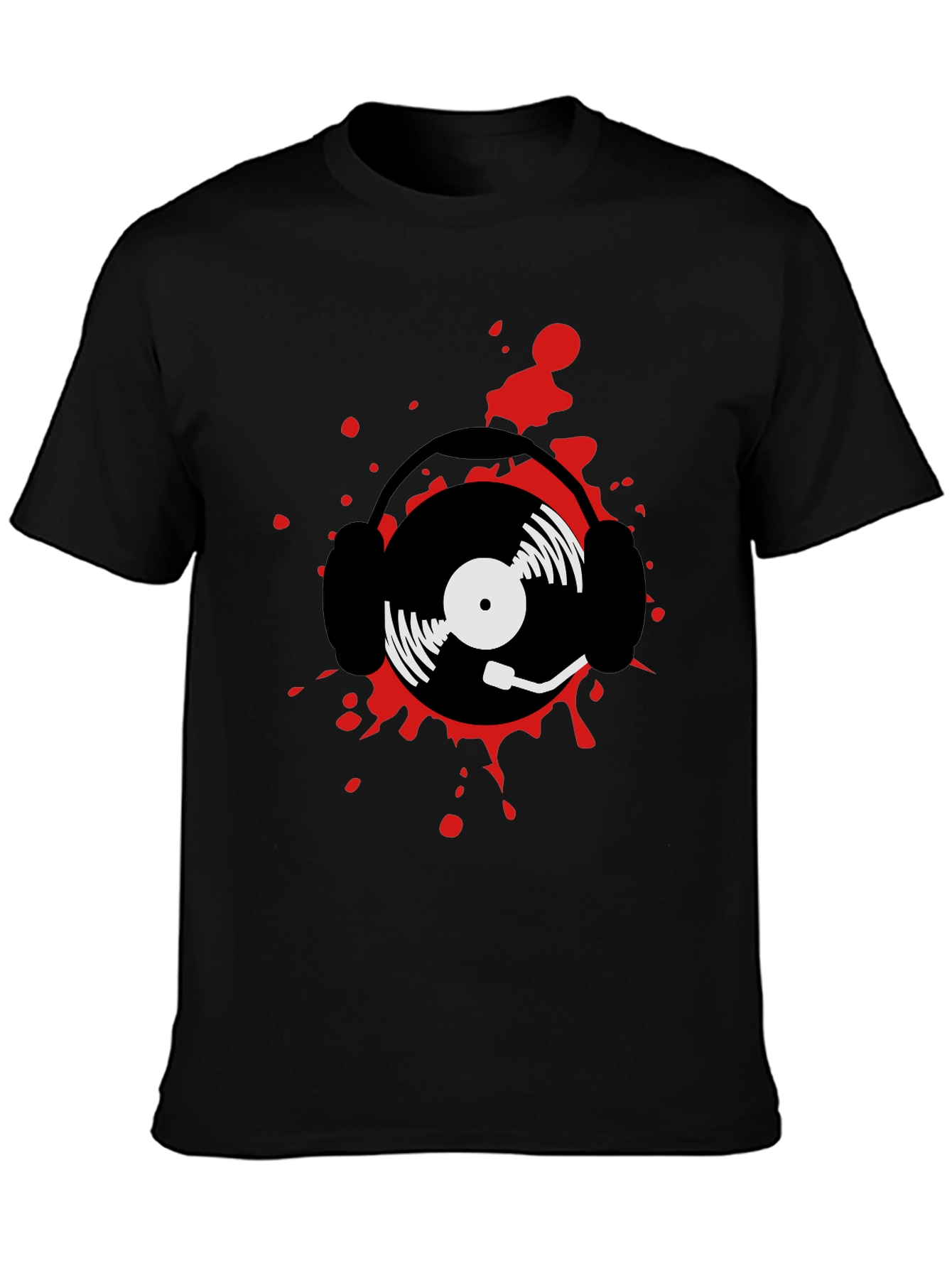 DJ Record and Headphone Graphic T-Shirt