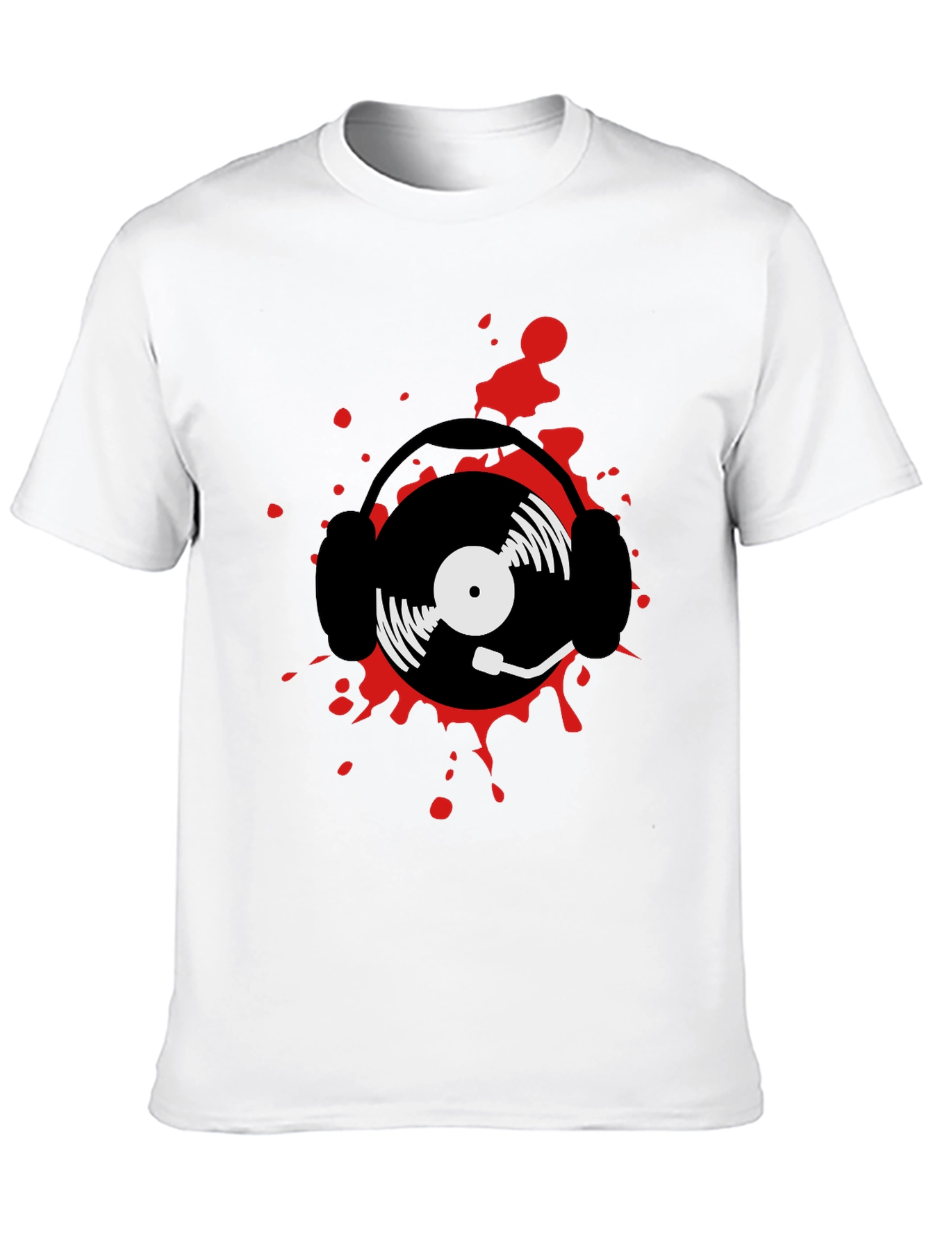 DJ Record and Headphone Graphic T-Shirt
