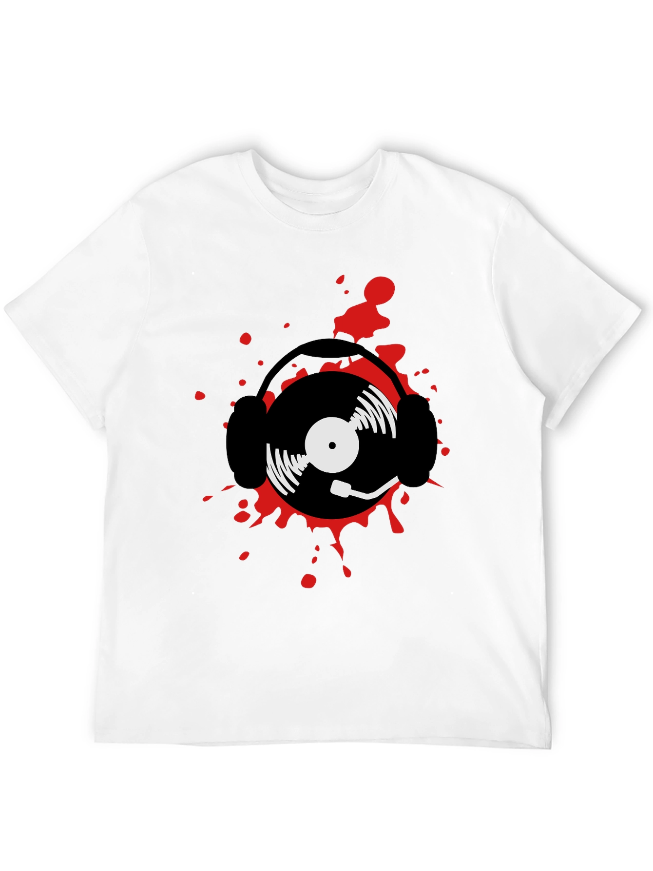 DJ Record and Headphone Graphic T-Shirt