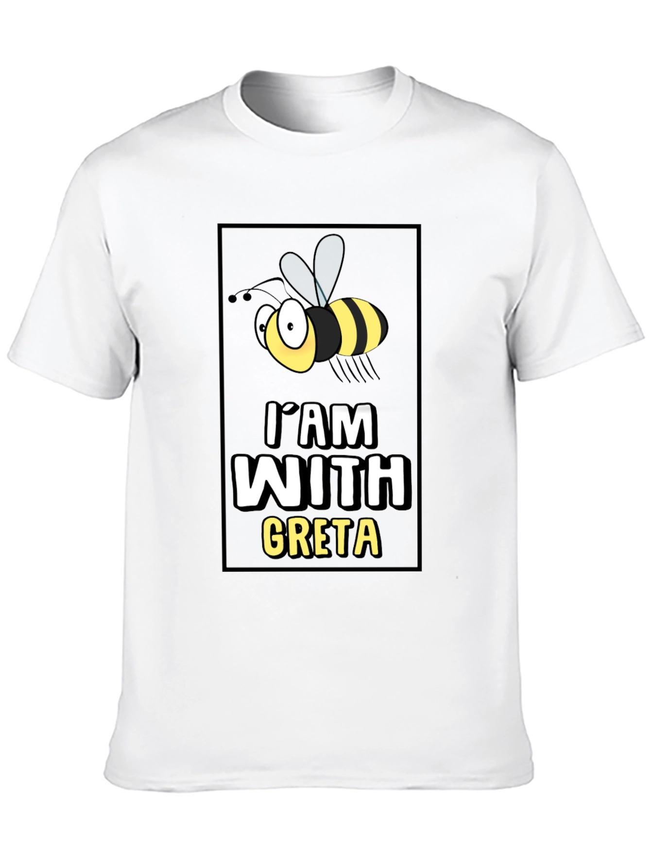 Im With Greta T-Shirt - Cartoon Bee Graphic Tee