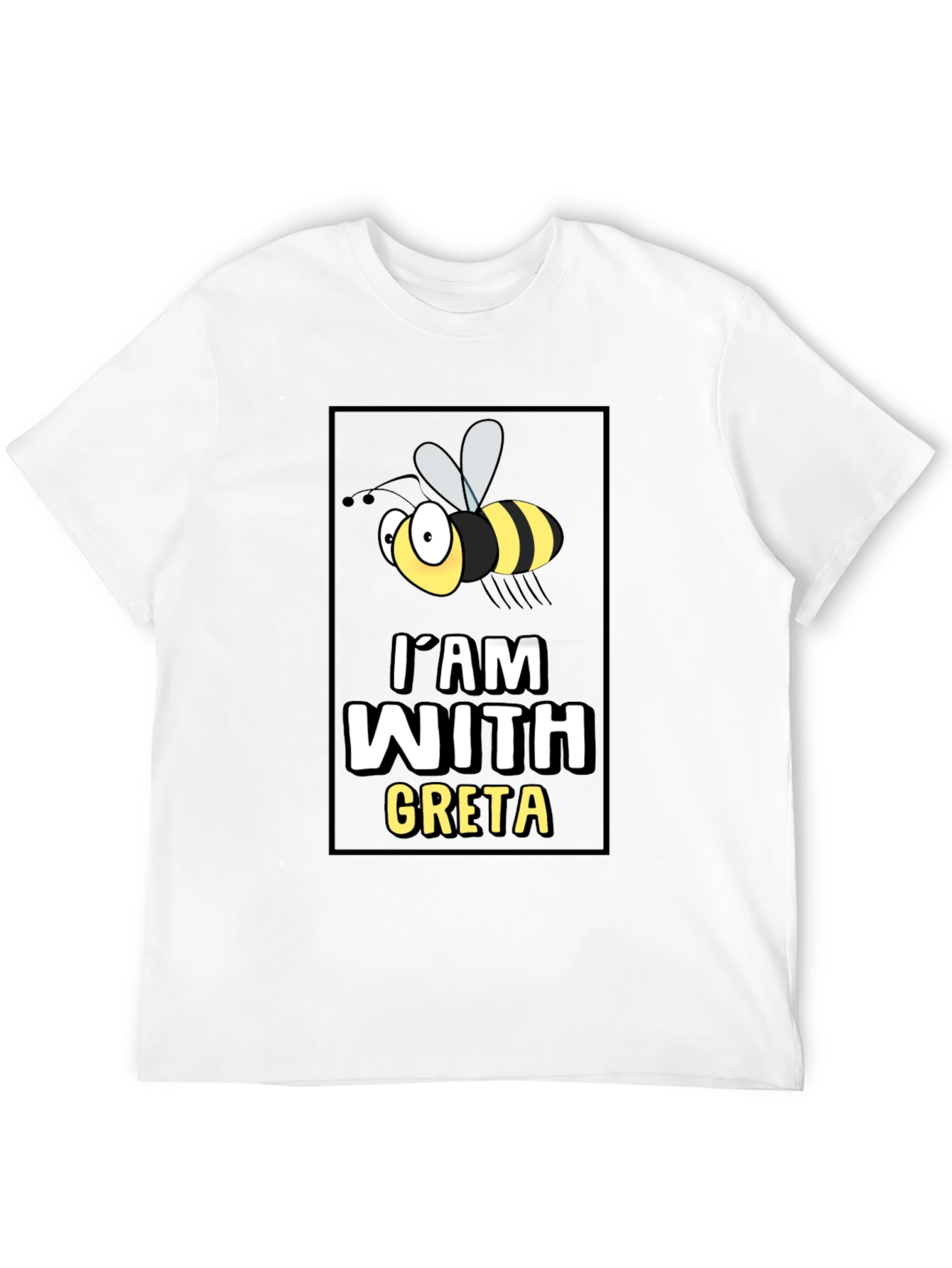 Im With Greta T-Shirt - Cartoon Bee Graphic Tee