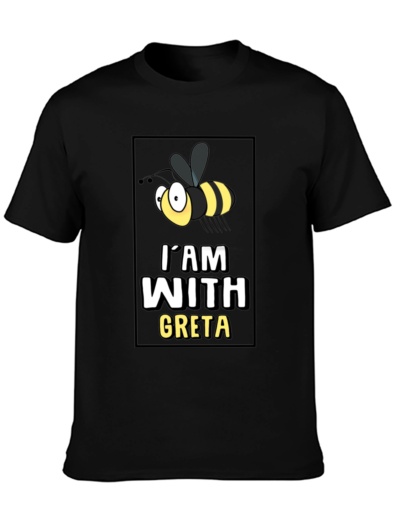 Im With Greta T-Shirt - Cartoon Bee Graphic Tee