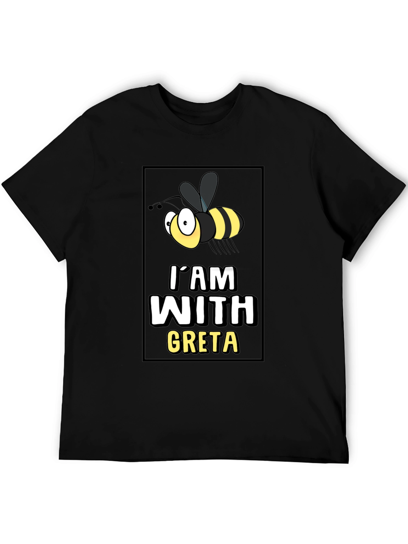 Im With Greta T-Shirt - Cartoon Bee Graphic Tee