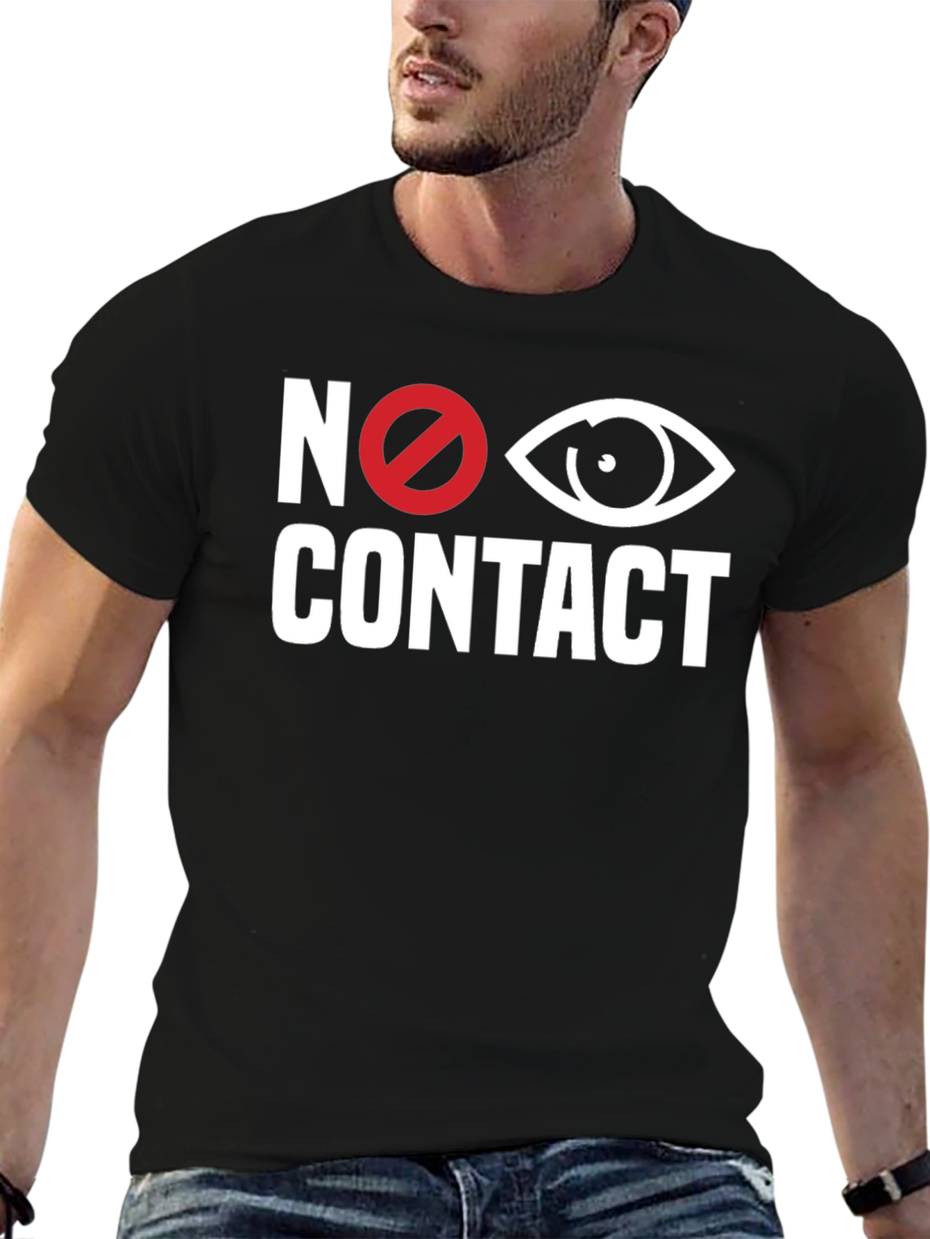 No Eye Contact Graphic Tee - Black T-Shirt