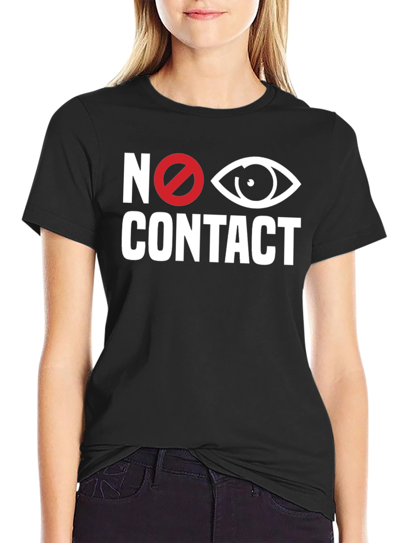 No Eye Contact Graphic Tee - Black T-Shirt