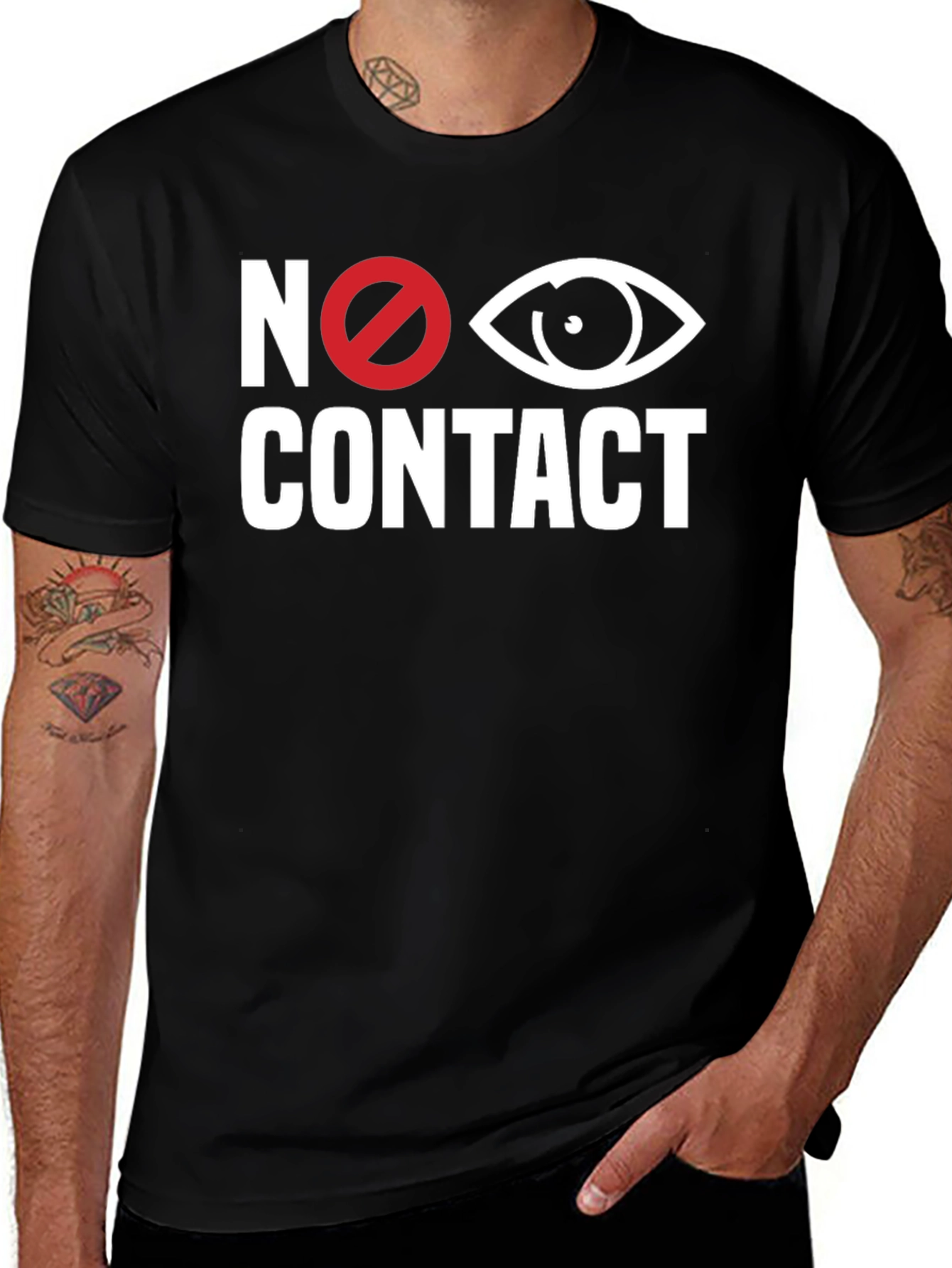 No Eye Contact Graphic Tee - Black T-Shirt