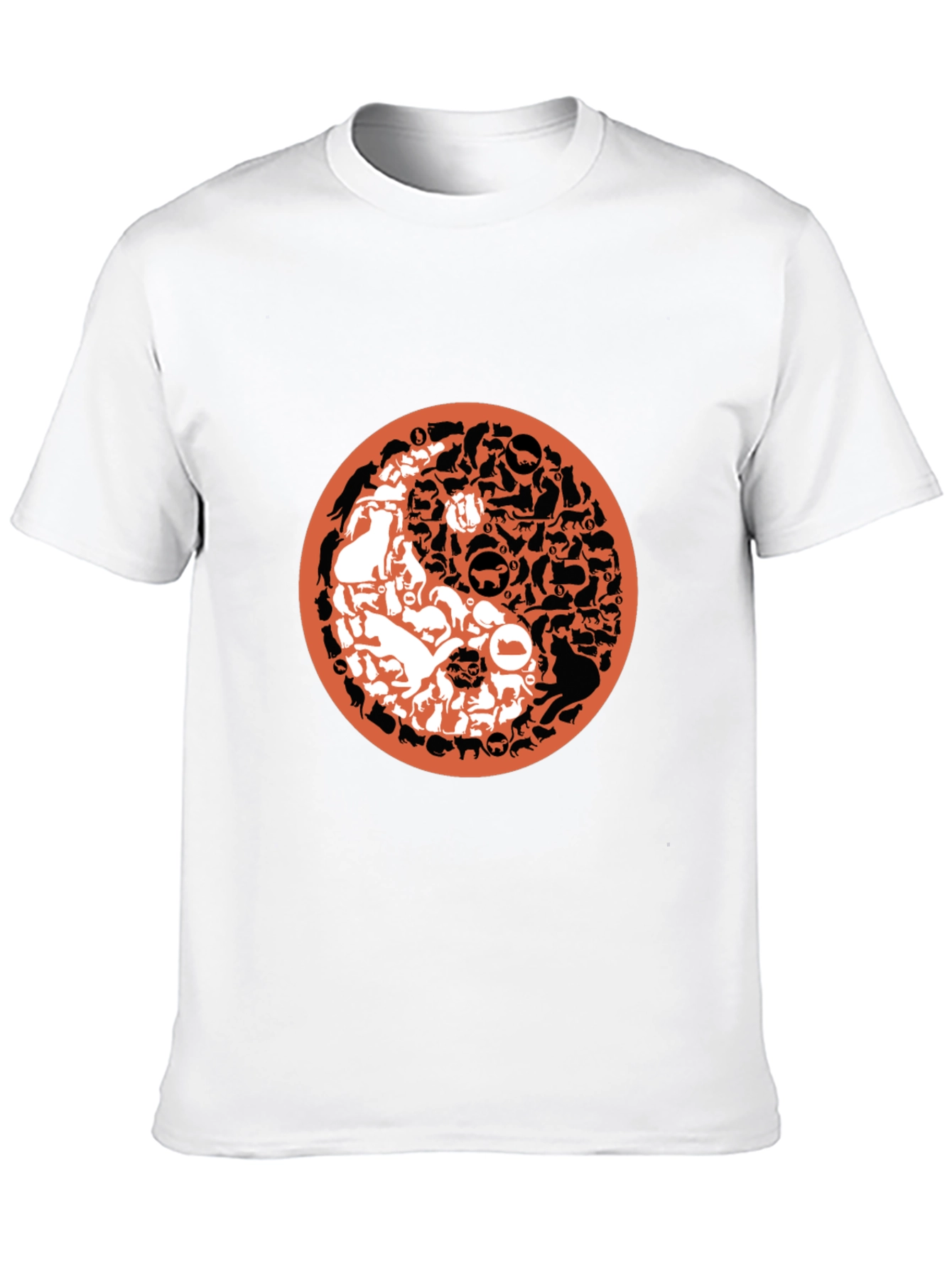 Yin Yang Cats & Dogs Graphic T-Shirt