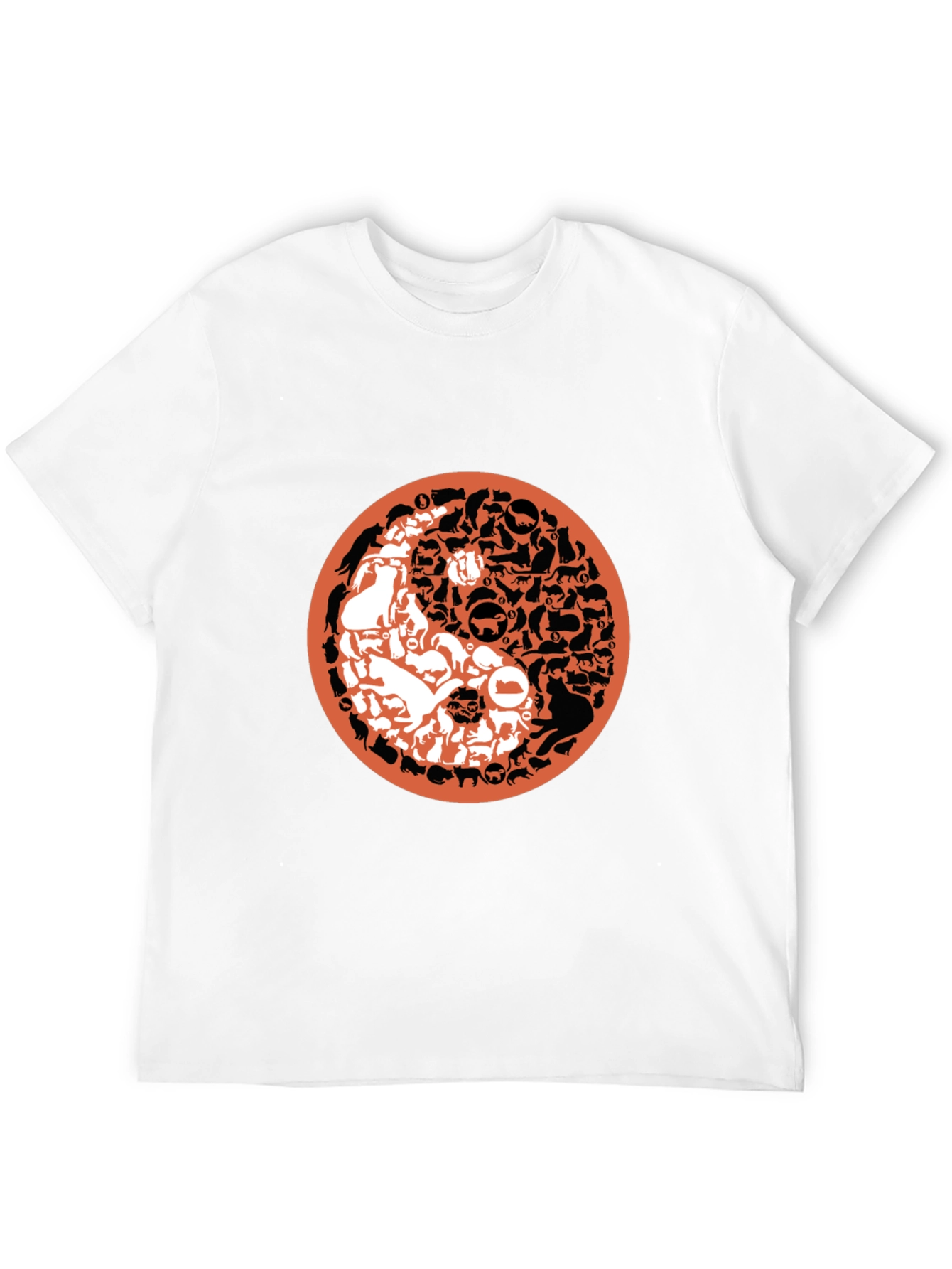 Yin Yang Cats & Dogs Graphic T-Shirt