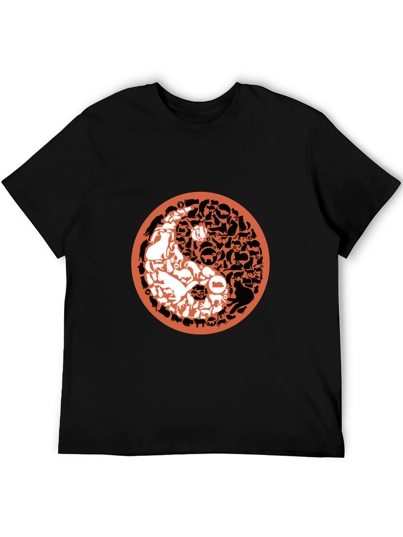 Yin Yang Cats & Dogs Graphic T-Shirt
