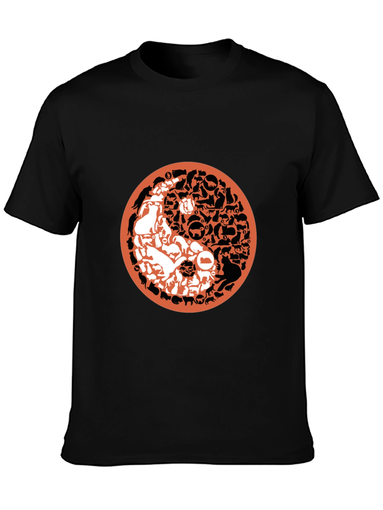 Yin Yang Cats & Dogs Graphic T-Shirt