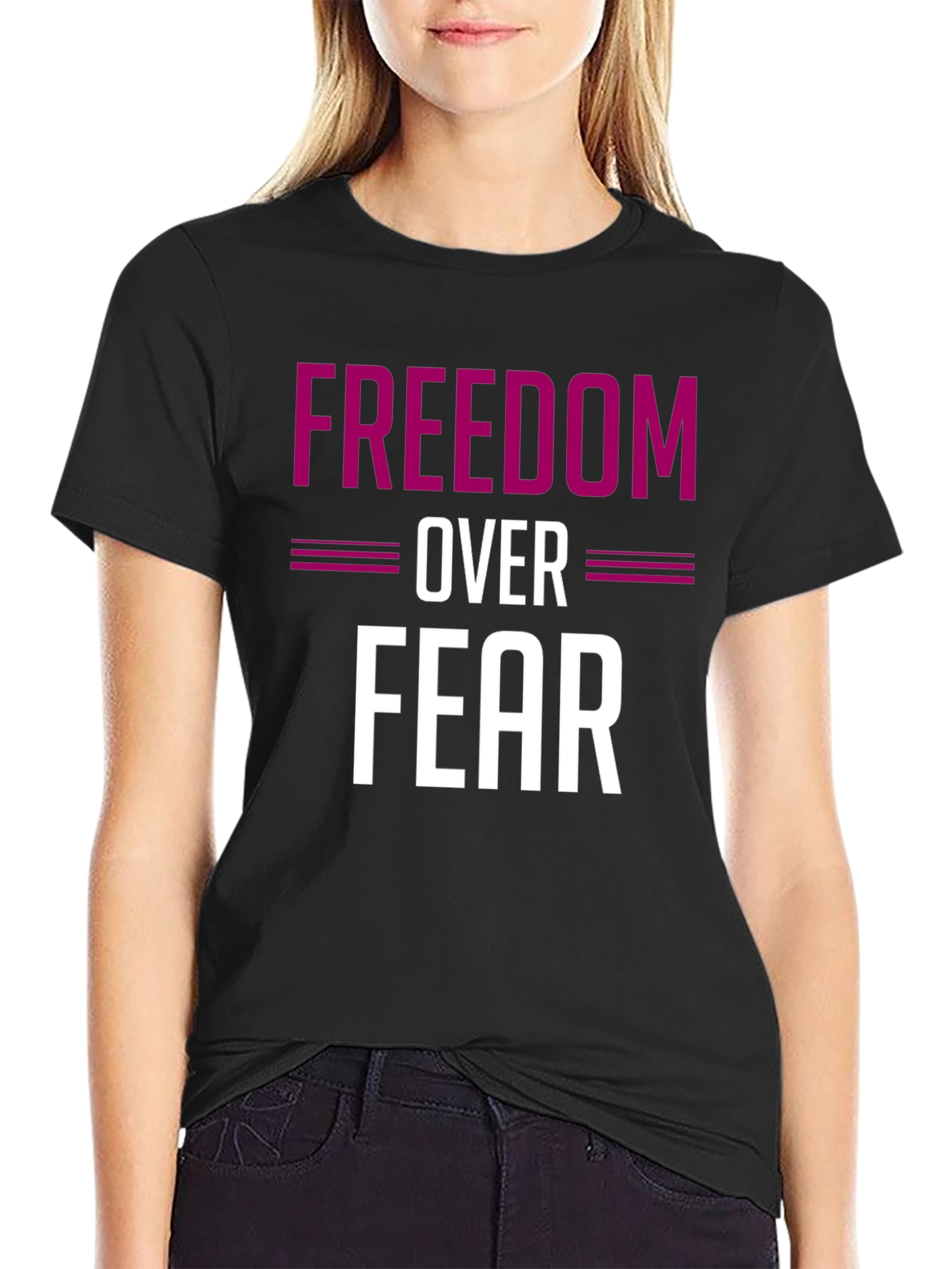 Freedom Over Fear Graphic Tee - Black
