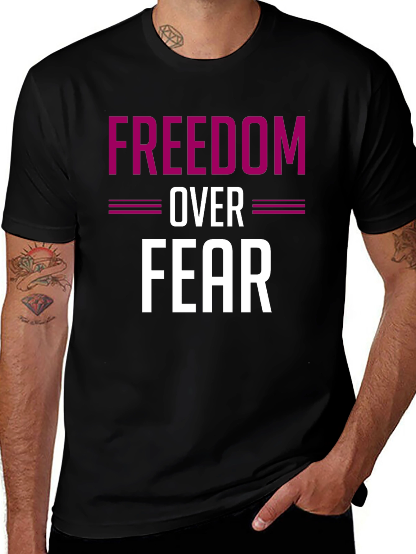Freedom Over Fear Graphic Tee - Black
