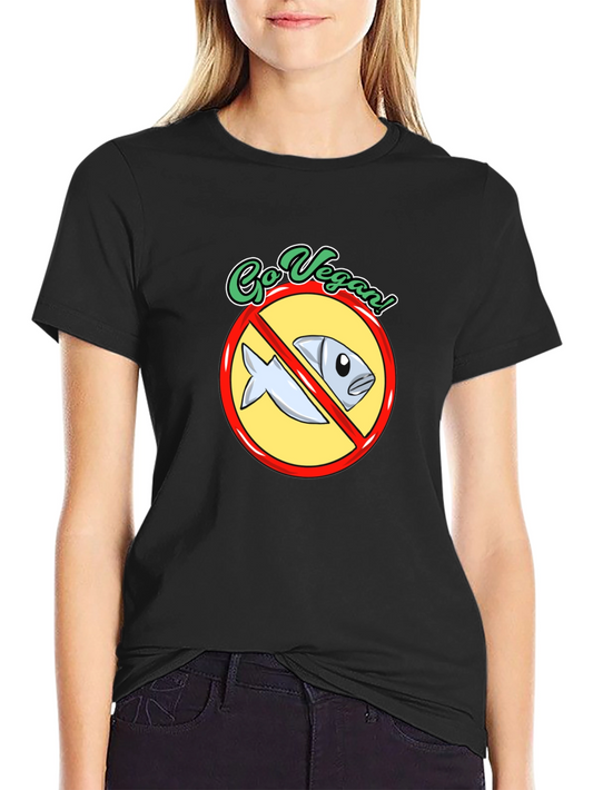 Go Vegan T-Shirt - No Fish Allowed!