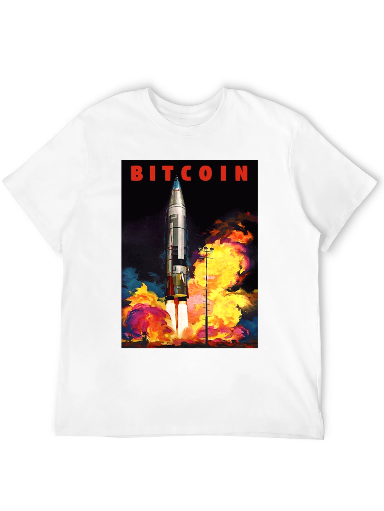 Bitcoin Rocket Launch Graphic T-Shirt