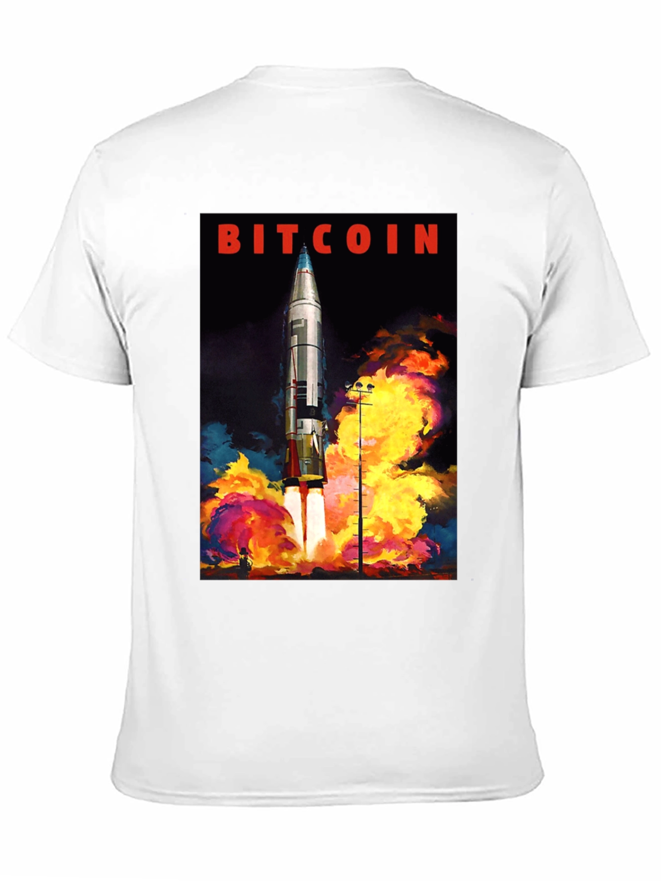 Bitcoin Rocket Launch Graphic T-Shirt