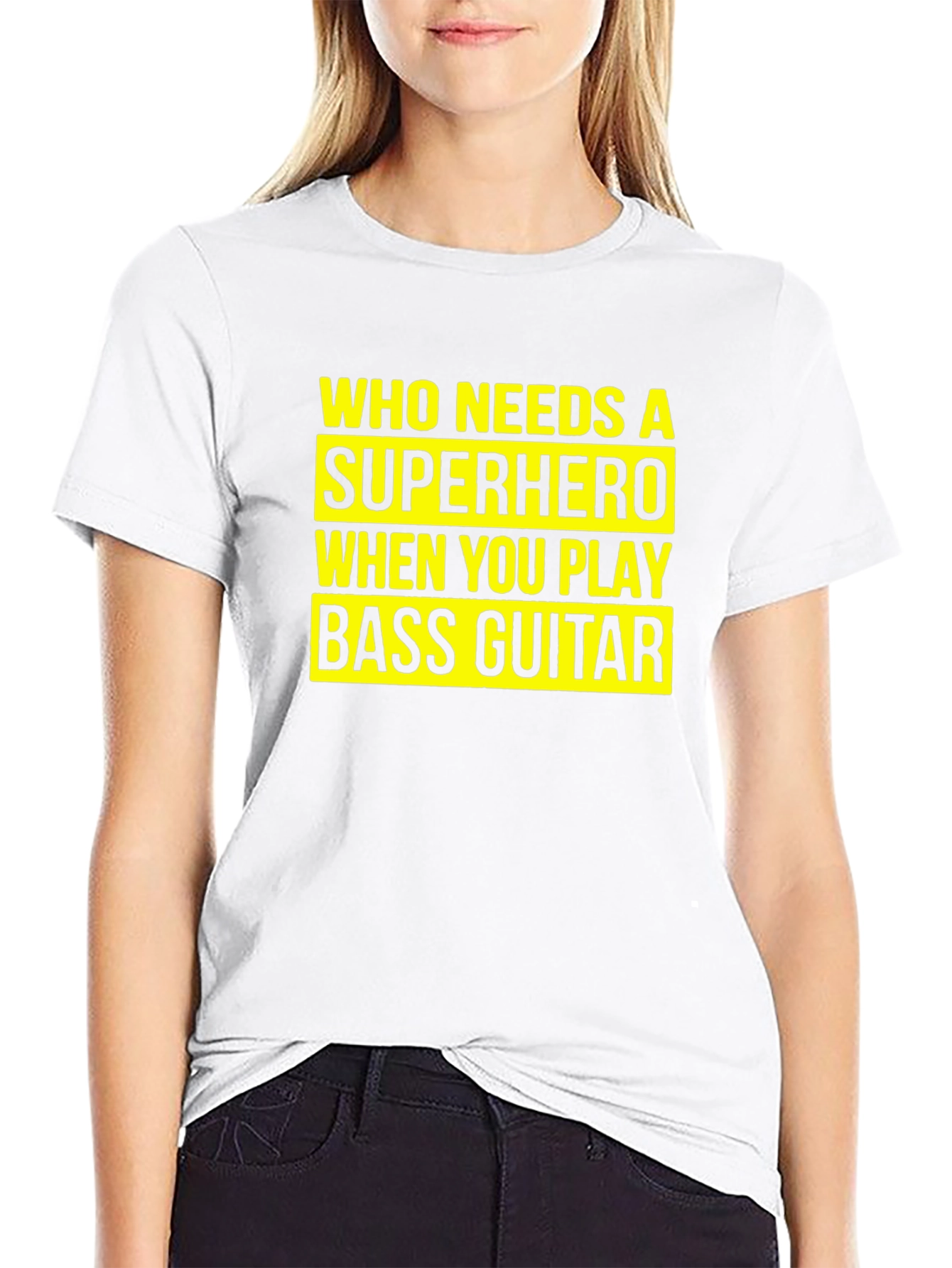 Bass Guitar Superhero T-Shirt - Musician Novelty Tee