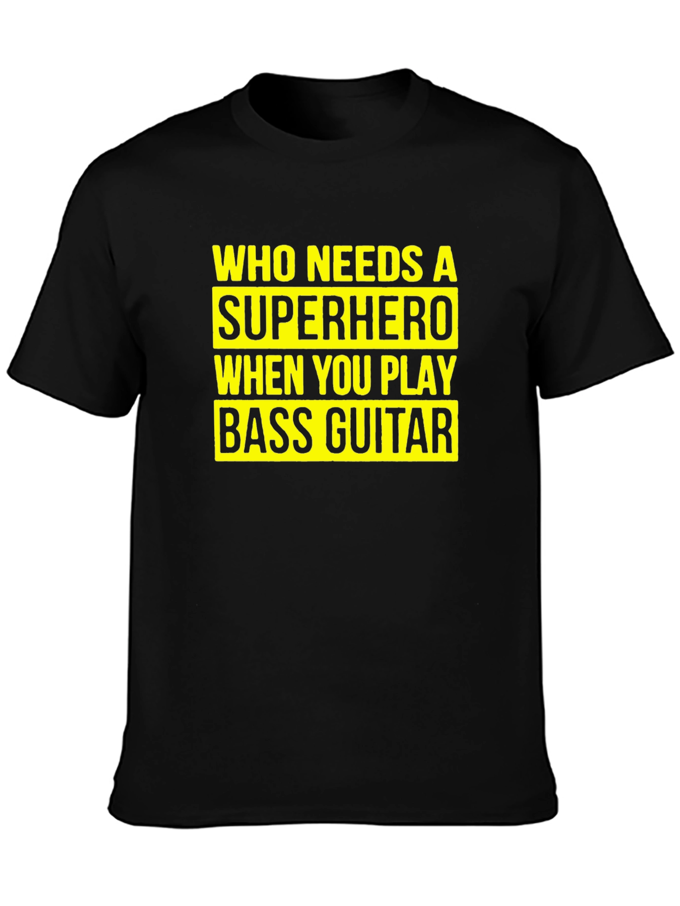Bass Guitar Superhero T-Shirt - Musician Novelty Tee
