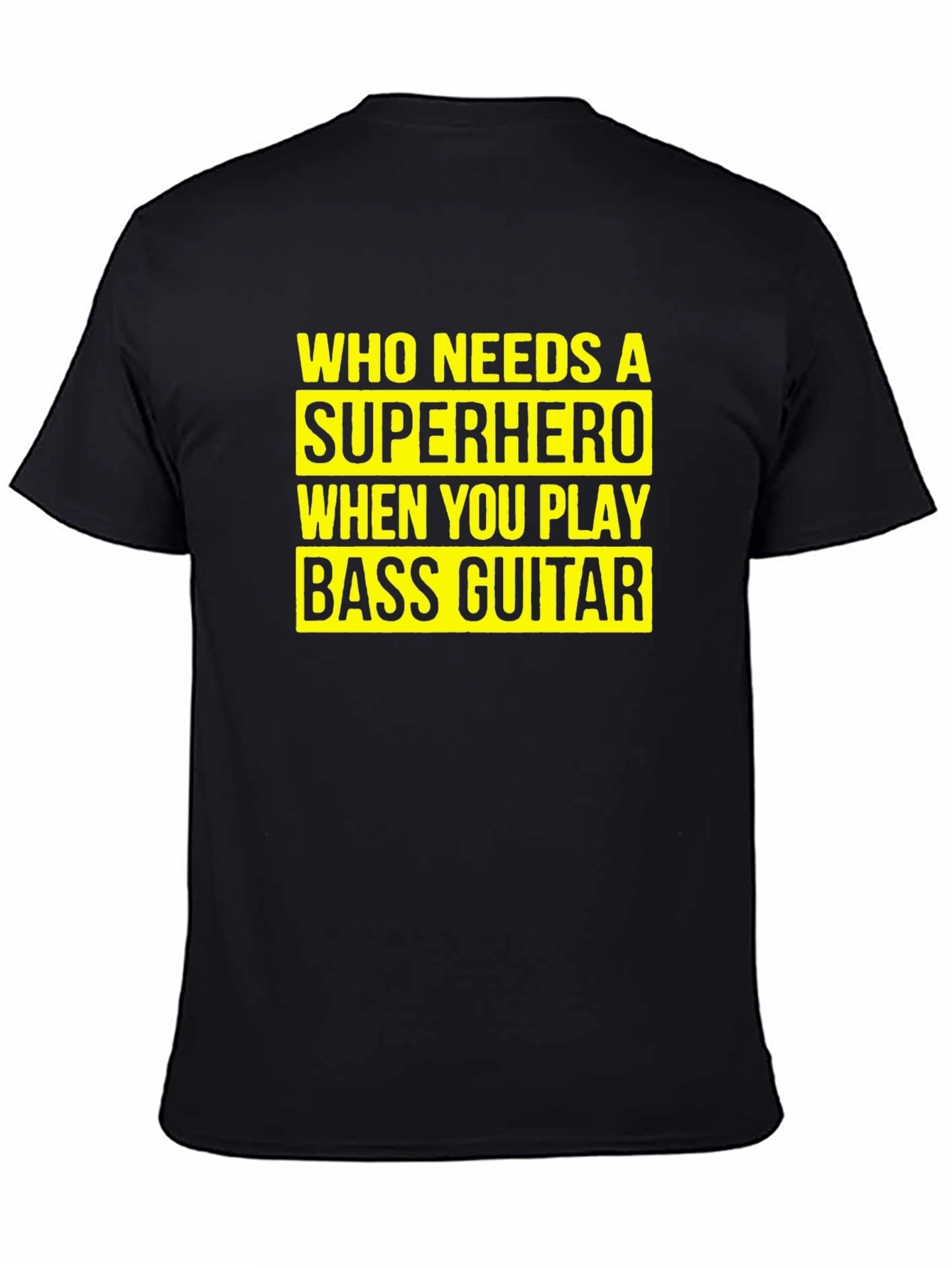 Bass Guitar Superhero T-Shirt - Musician Novelty Tee