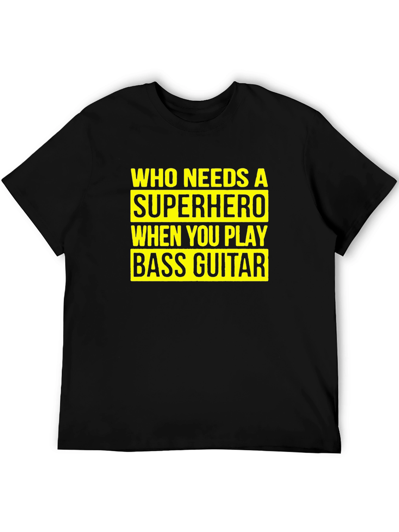 Bass Guitar Superhero T-Shirt - Musician Novelty Tee