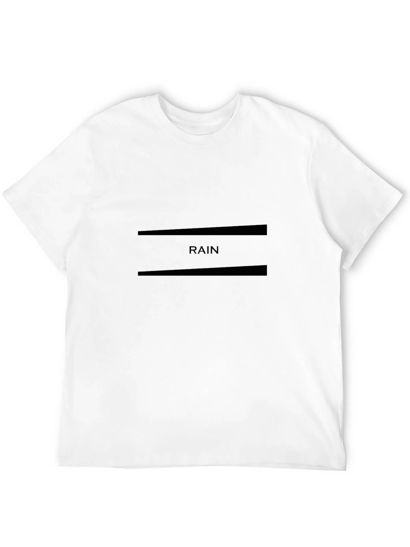 Minimalist Rain Graphic Black T-Shirt