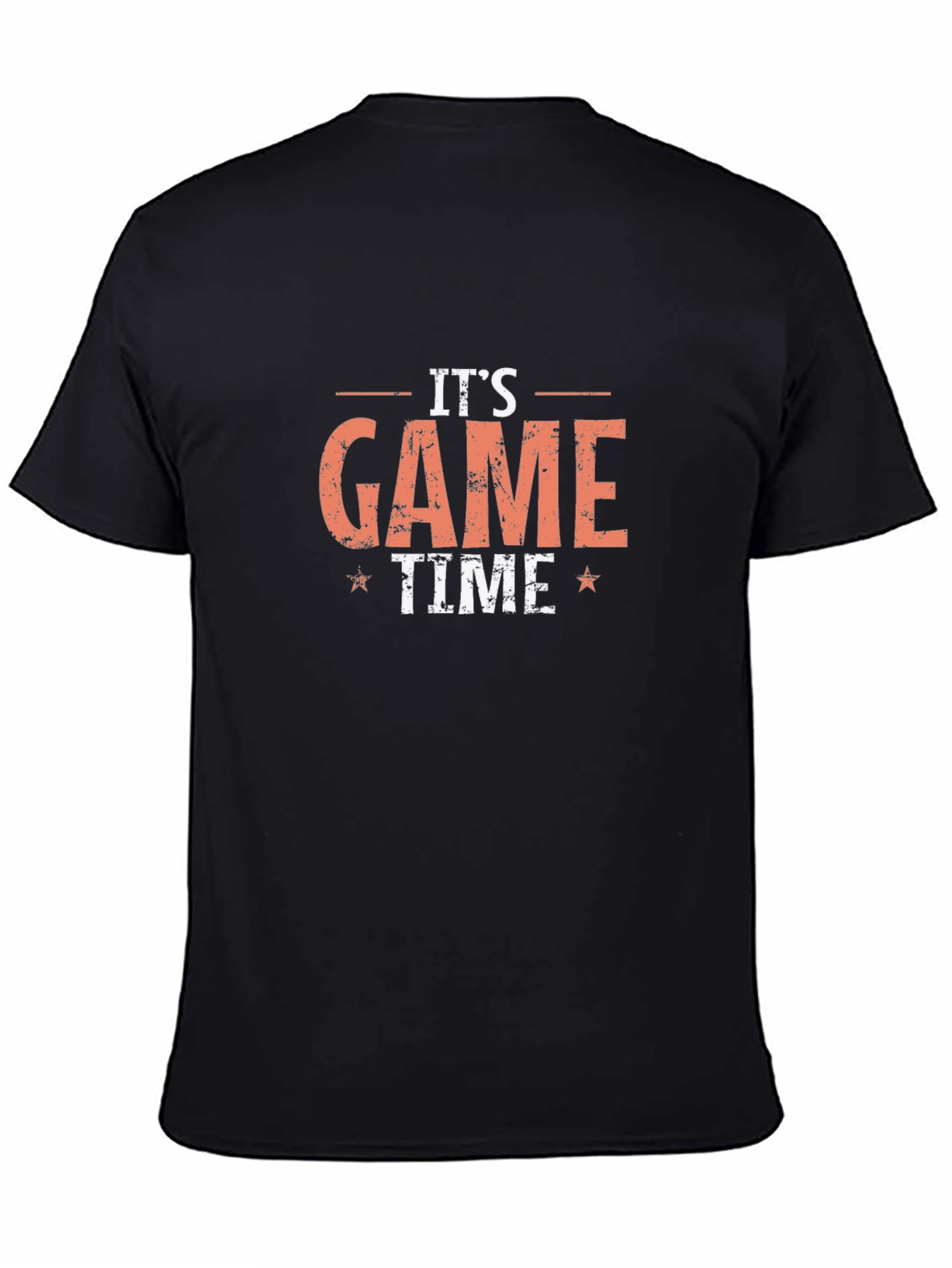 Its Game Time Graphic Tee - Black Cotton T-Shirt