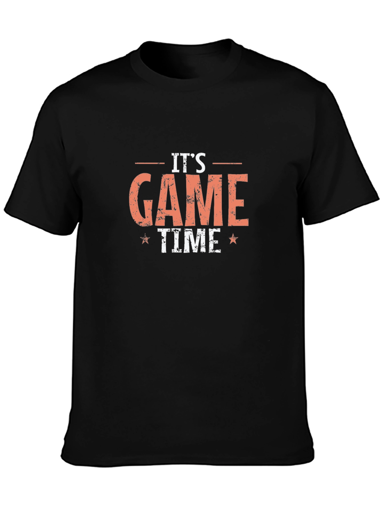 Its Game Time Graphic Tee - Black Cotton T-Shirt