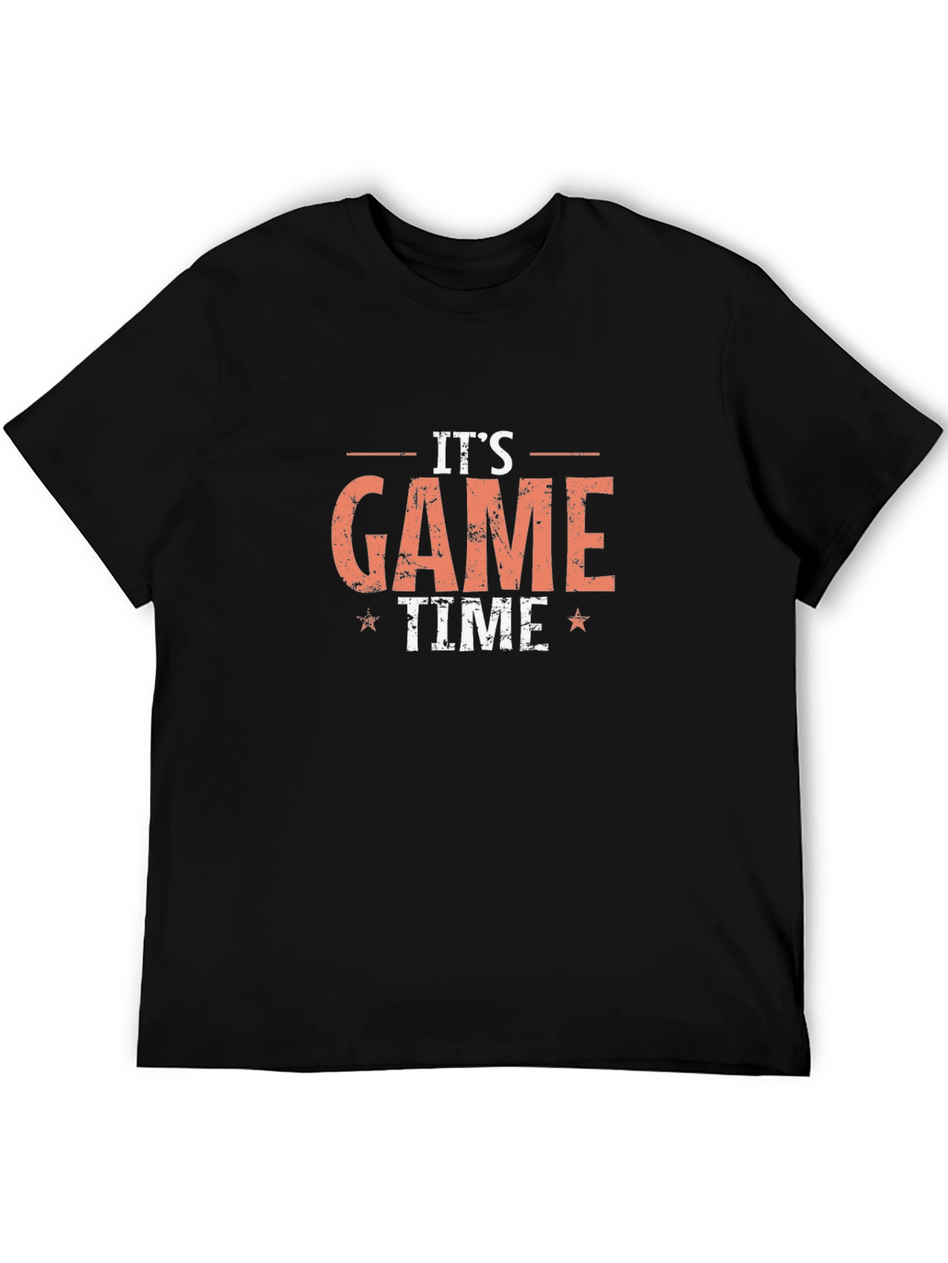 Its Game Time Graphic Tee - Black Cotton T-Shirt