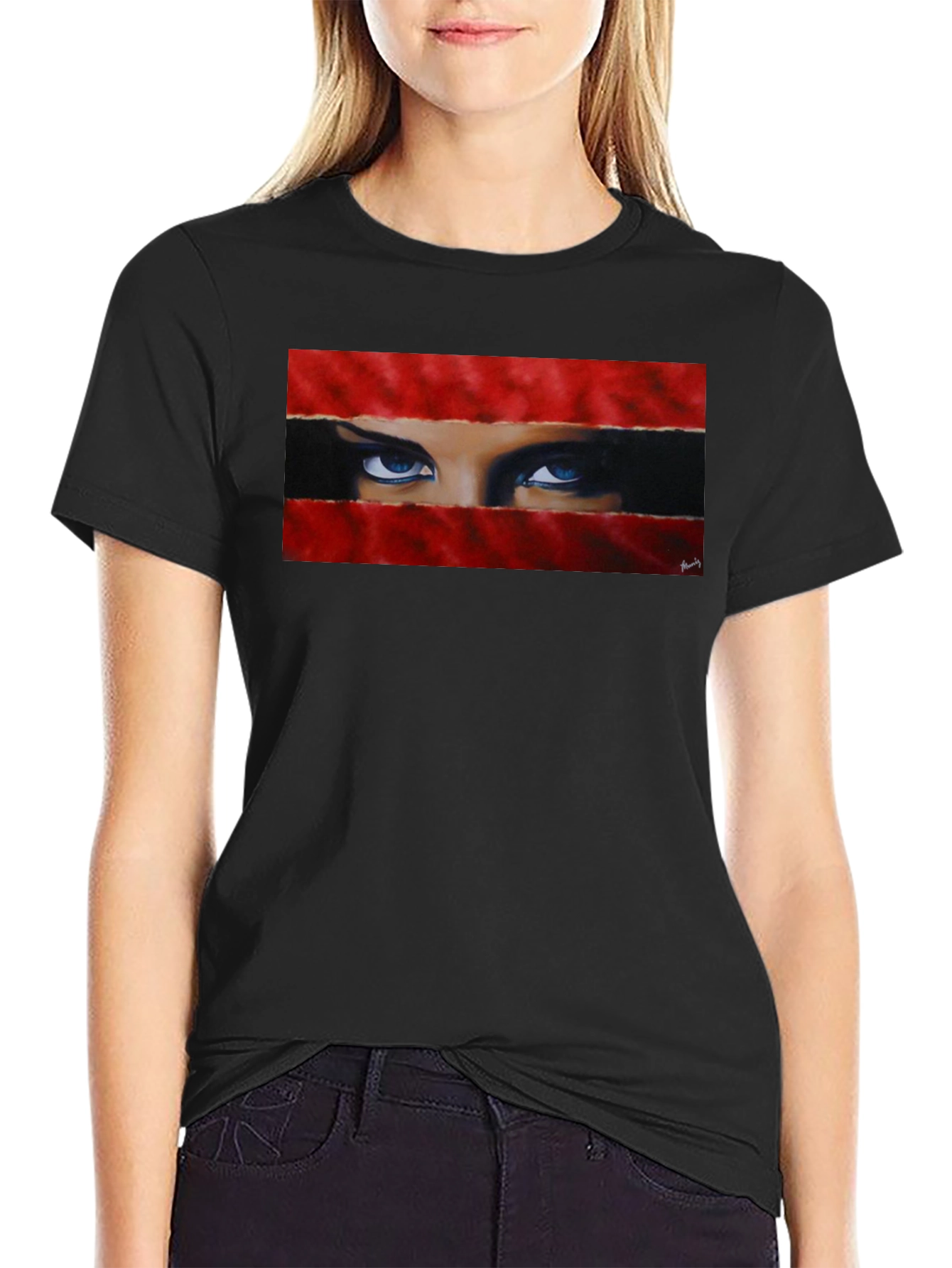 Intense Gaze Graphic Tee - Bold & Unique