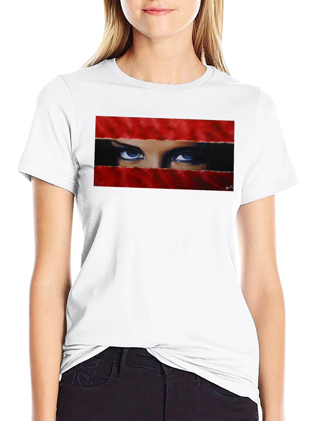 Intense Gaze Graphic Tee - Bold & Unique