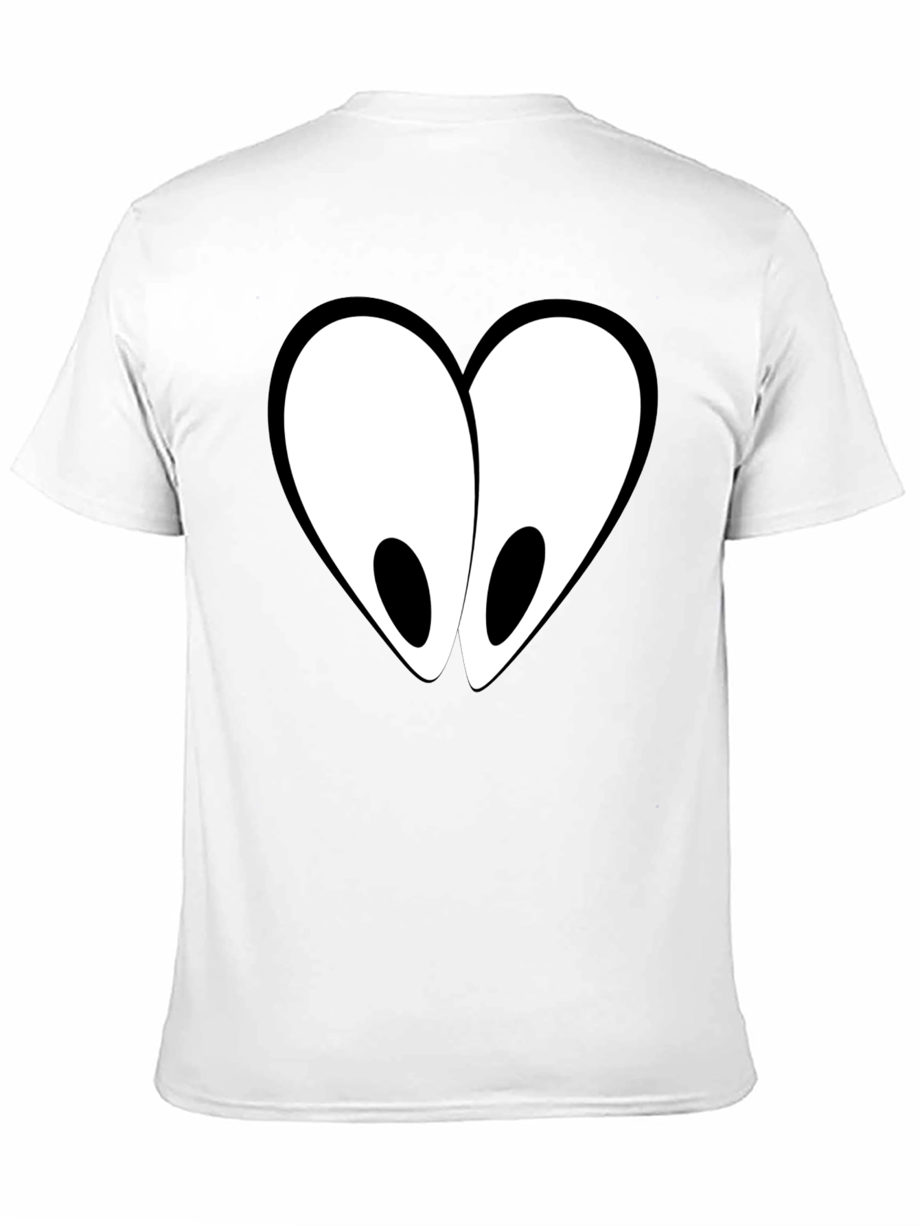 Heart-Eyed Graphic Tee - Funny Cartoon Style Black T-Shirt