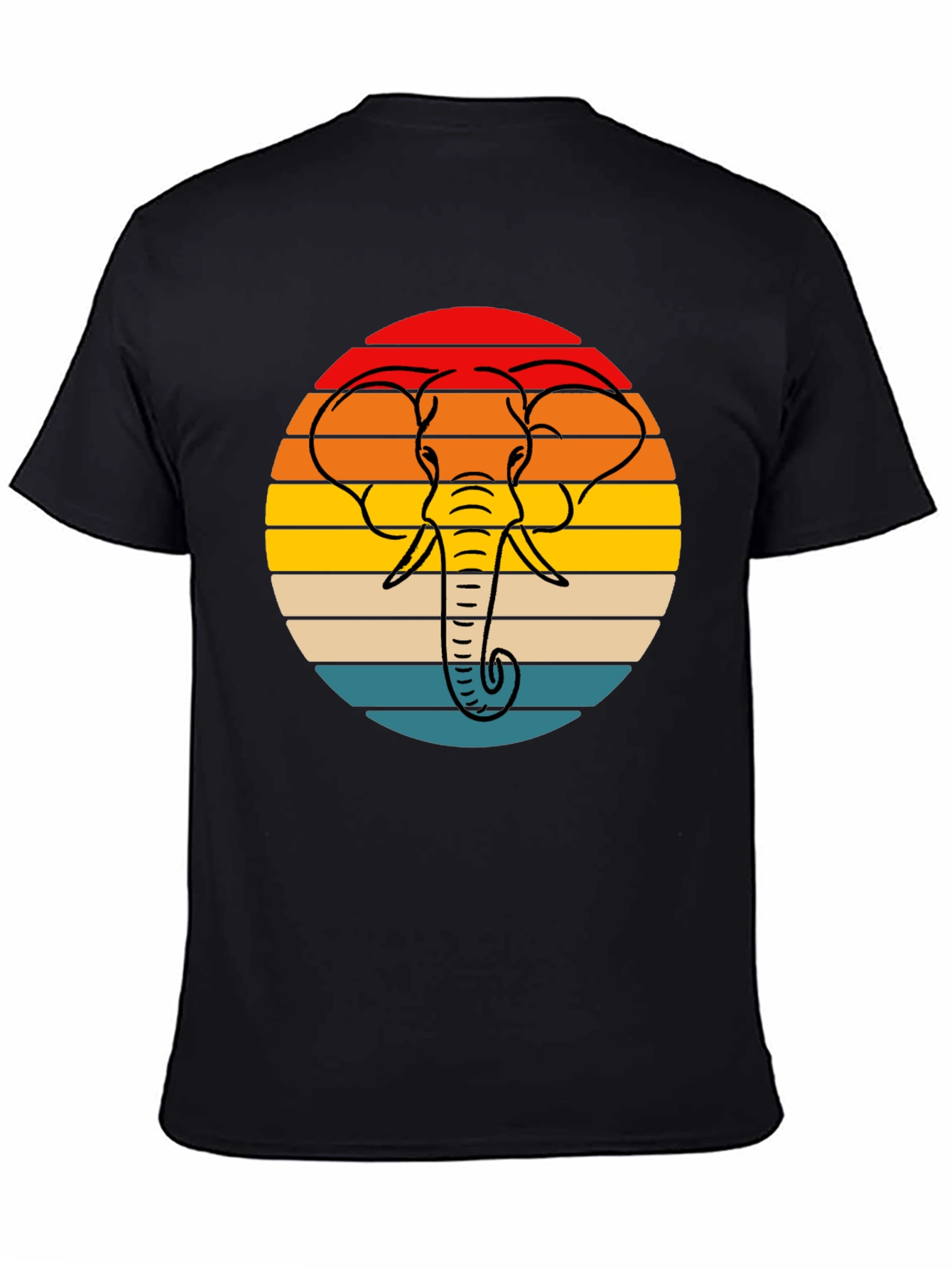 Retro Elephant Sunset Graphic Tee